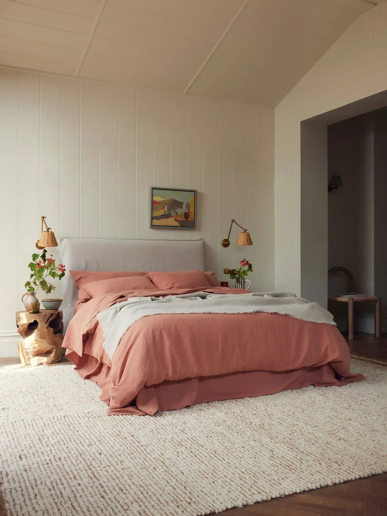 Single Duvet Cover - Warm Clay, Linen Blend image