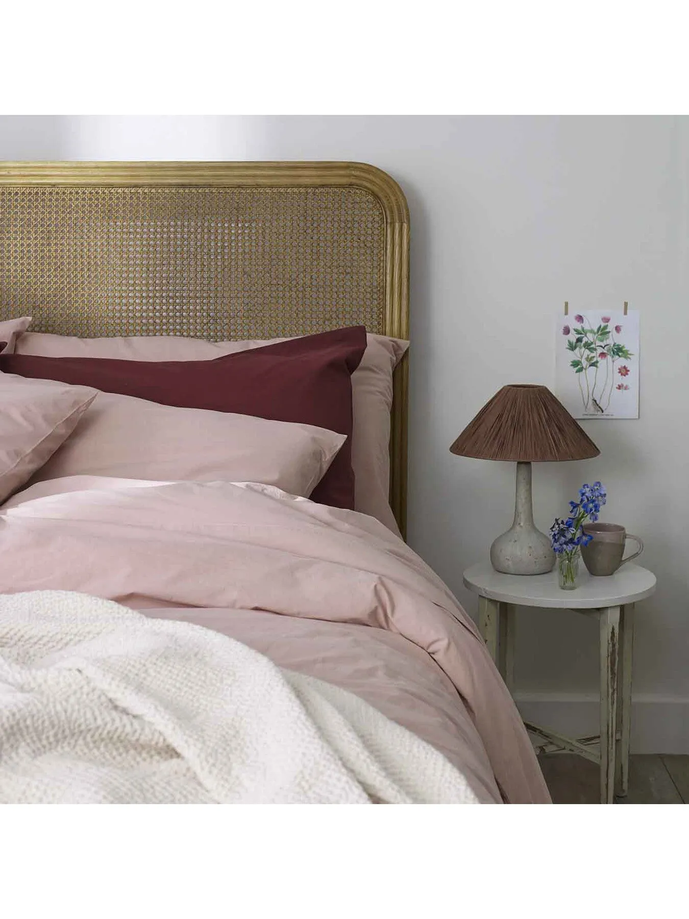 Single Duvet Cover Washed Percale - Pink, Cotton