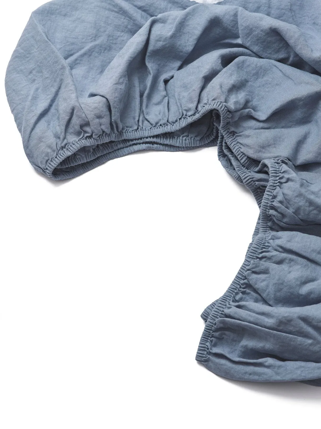 Single Fitted Sheet - Dusk Blue, Linen Blend