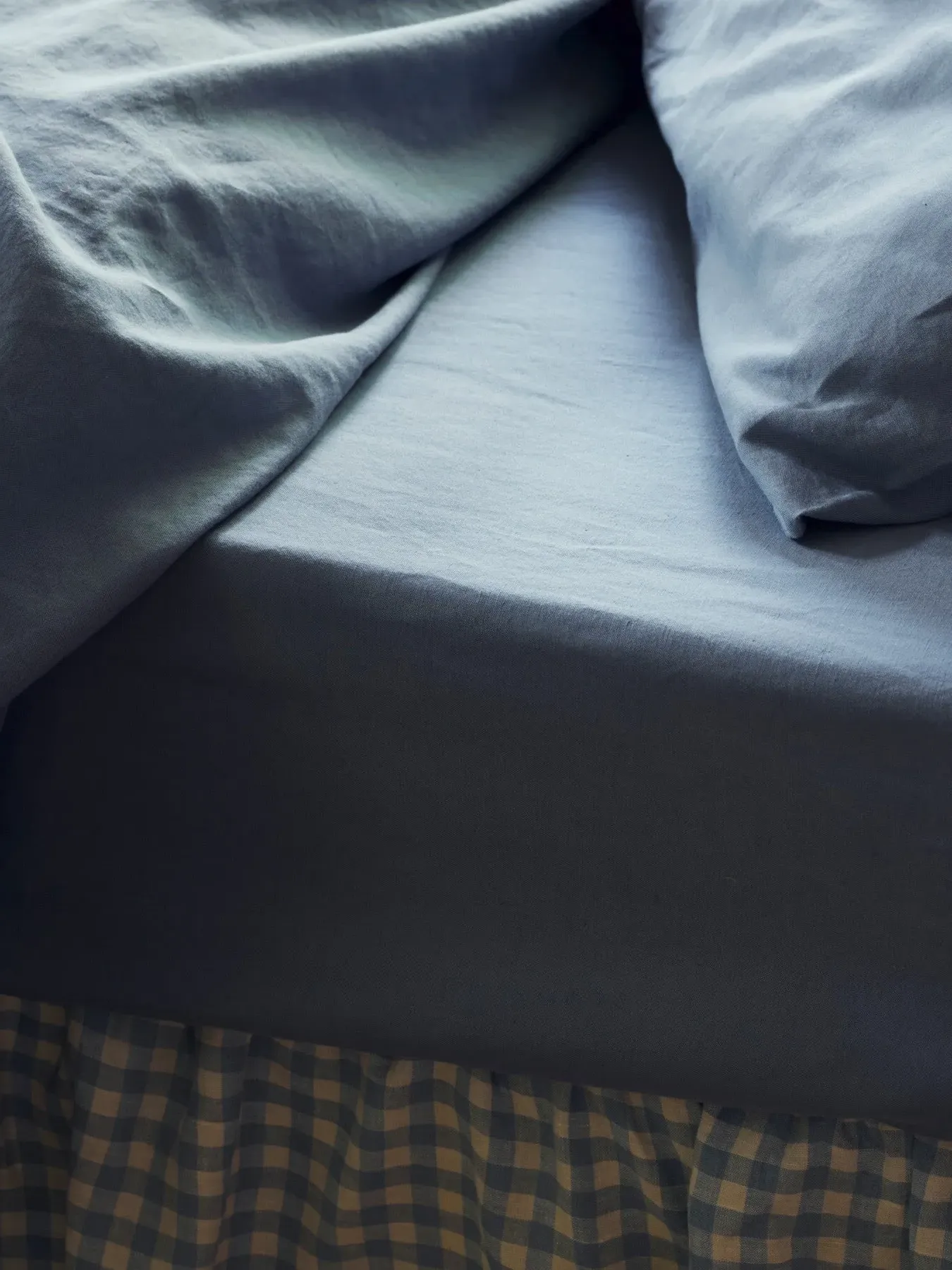 Single Fitted Sheet - Dusk Blue, Linen Blend image