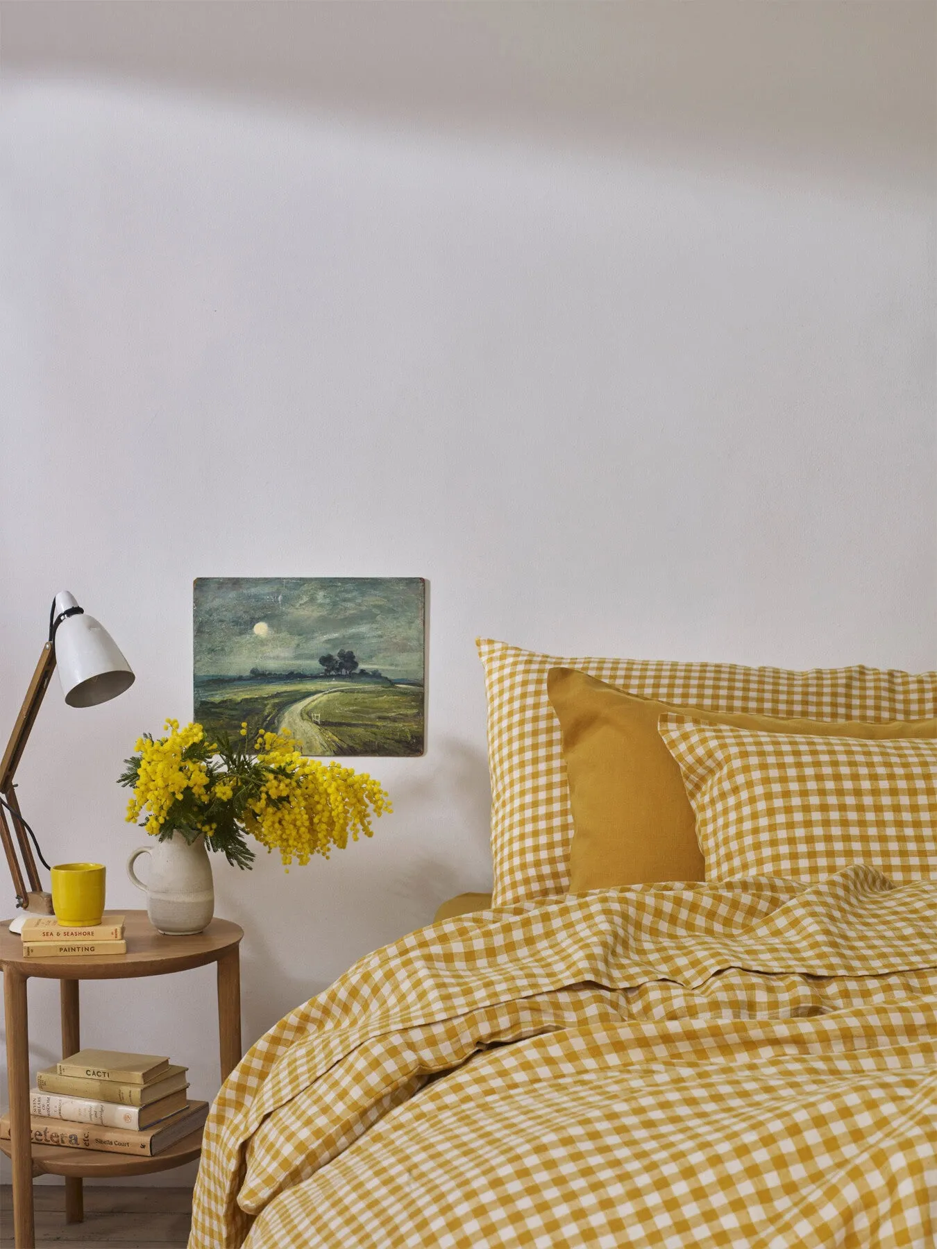 Single Fitted Sheet Gingham - Yellow, Linen image