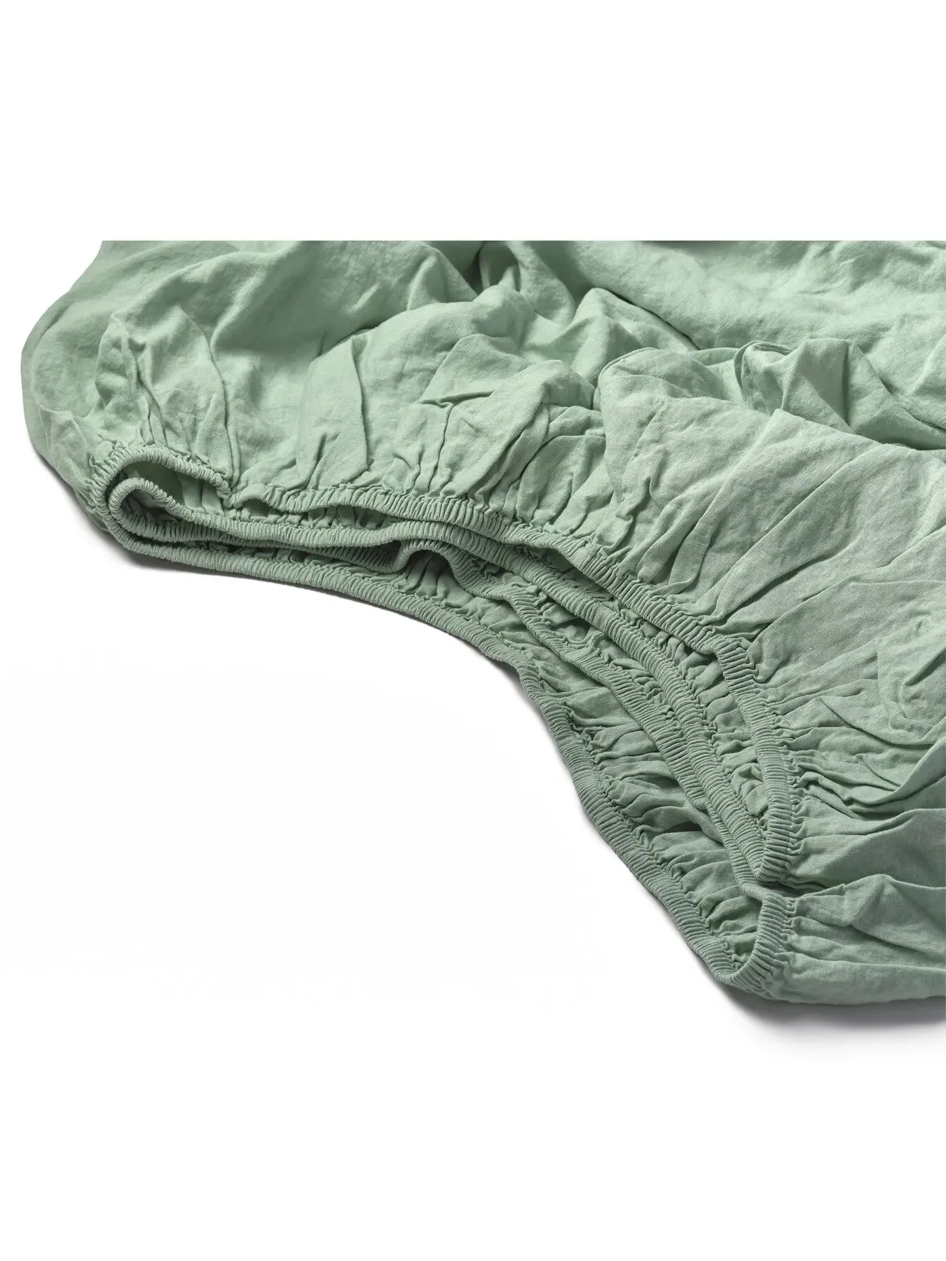 Single Fitted Sheet - Green, Linen