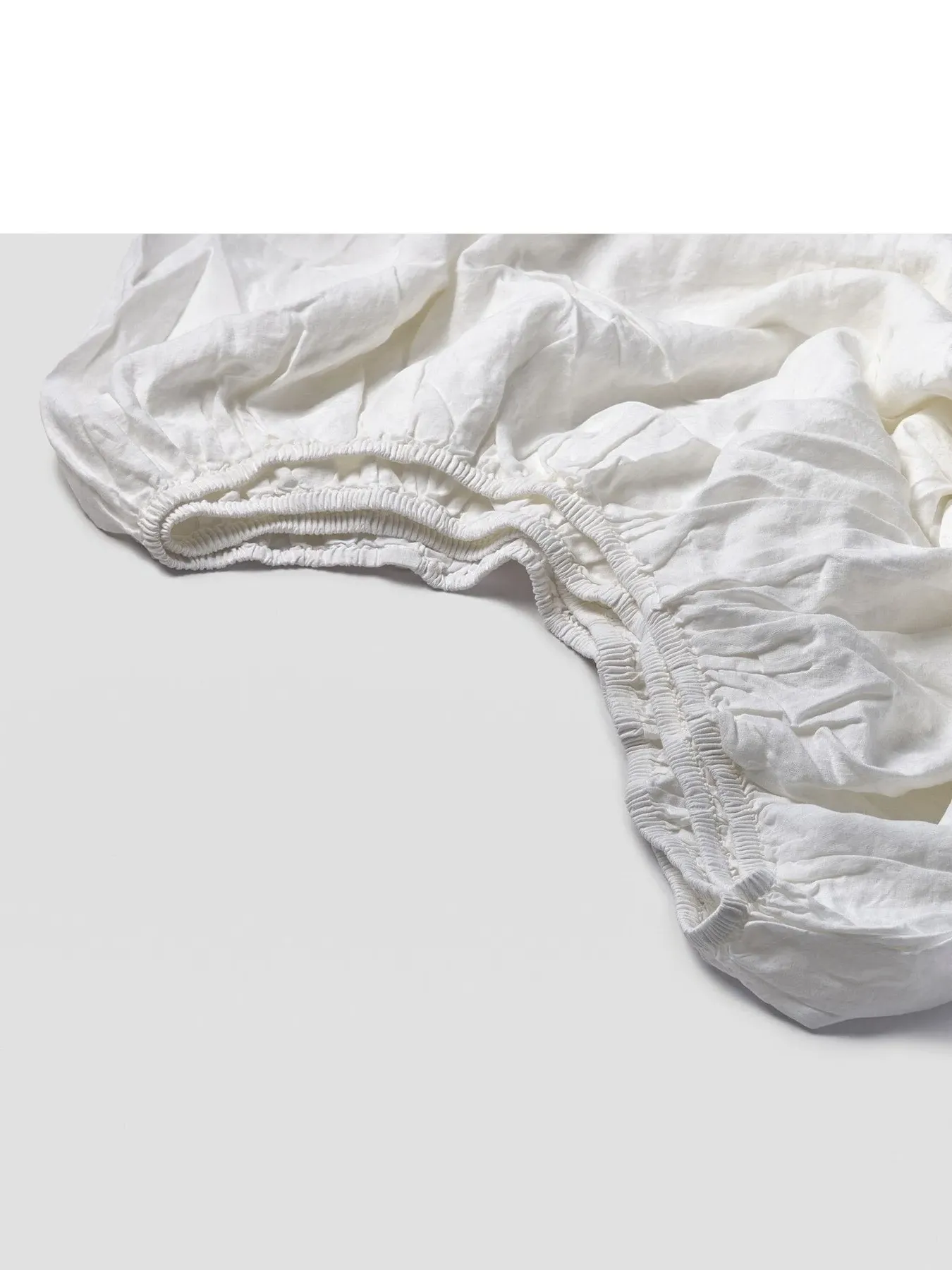 Single Fitted Sheet - White, Linen