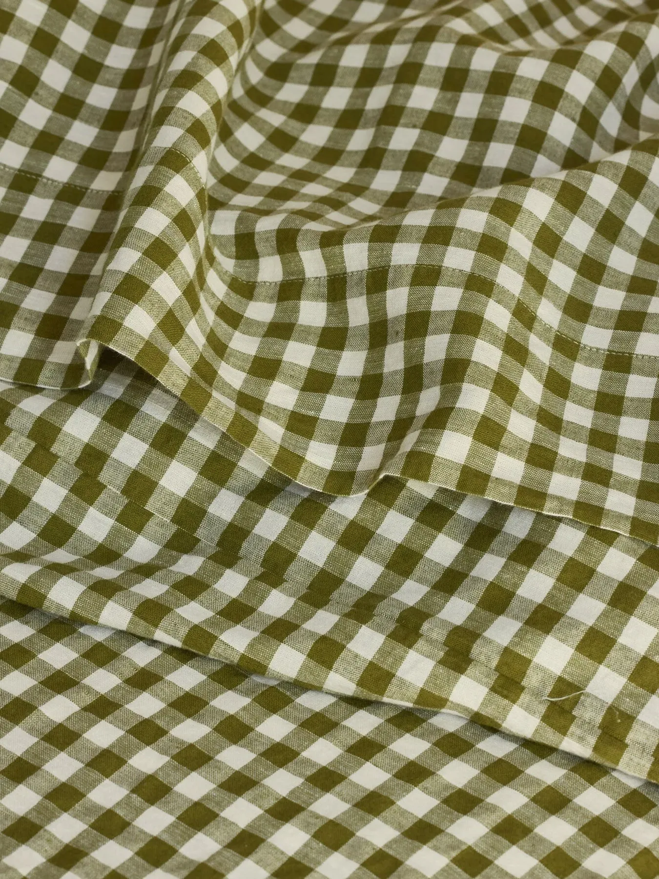 Single Flat Sheet - Green, Linen Blend