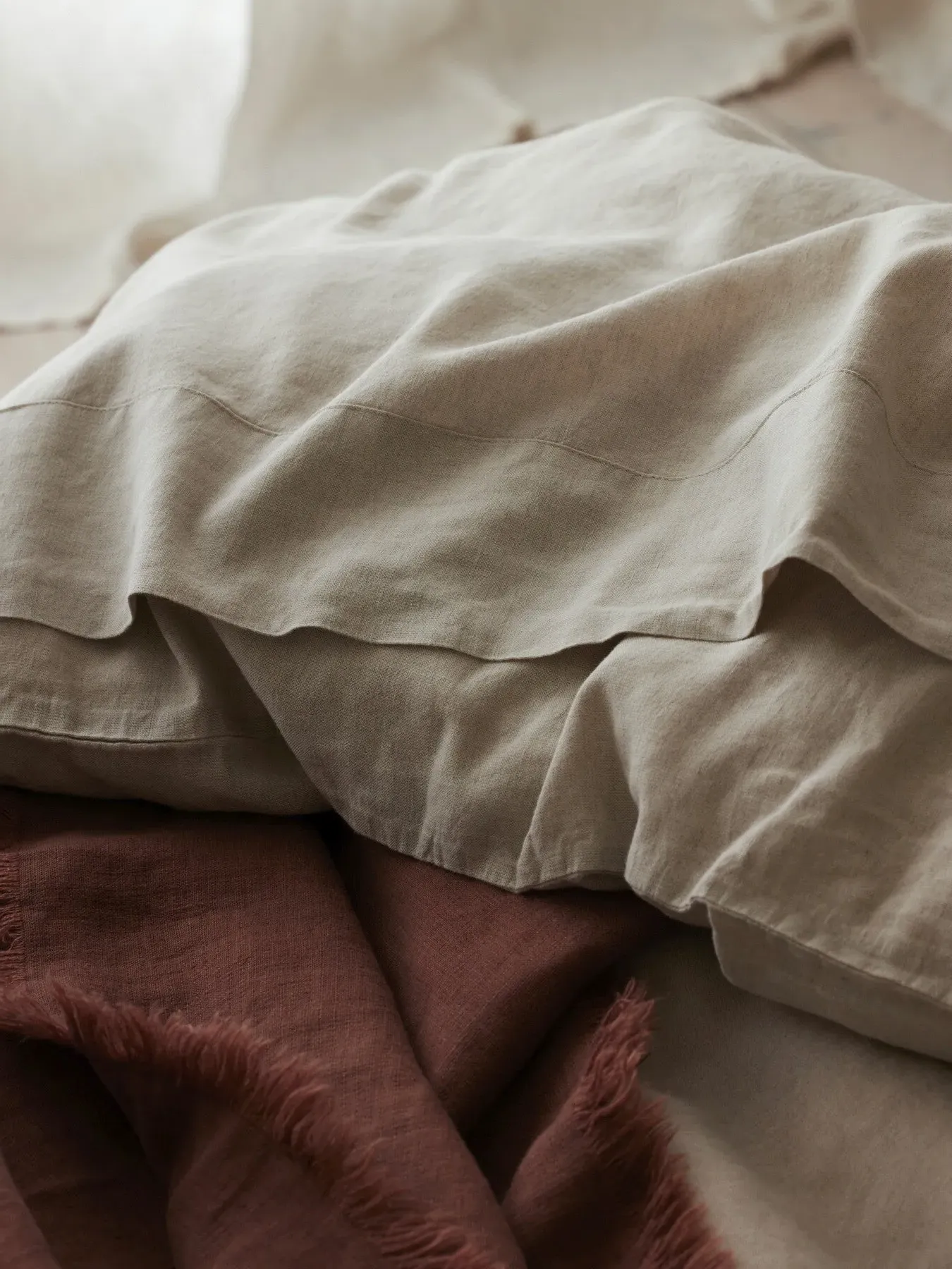 Single Flat Sheet - Oatmeal, Linen Blend image