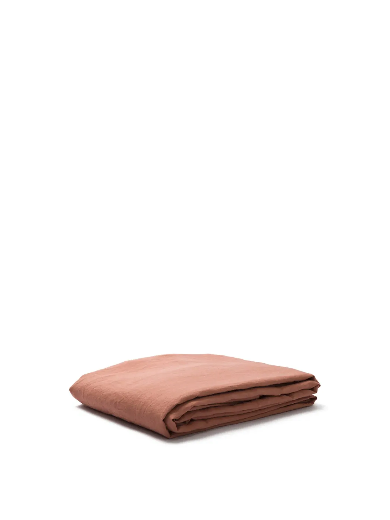 Single Flat Sheet Plain - Warm Clay, Linen Blend