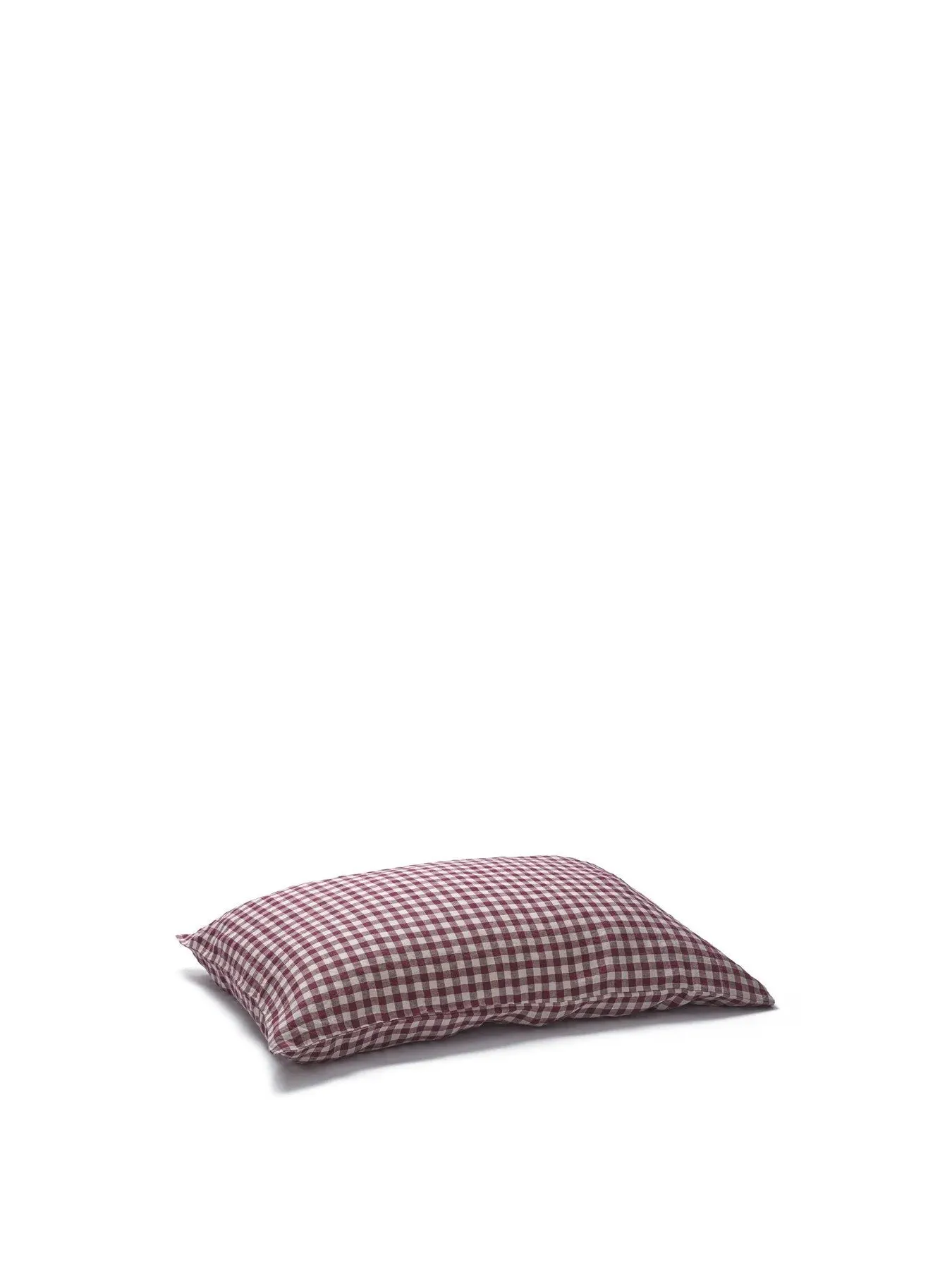 Square Pillowcase Pair Gingham - Berry, Linen