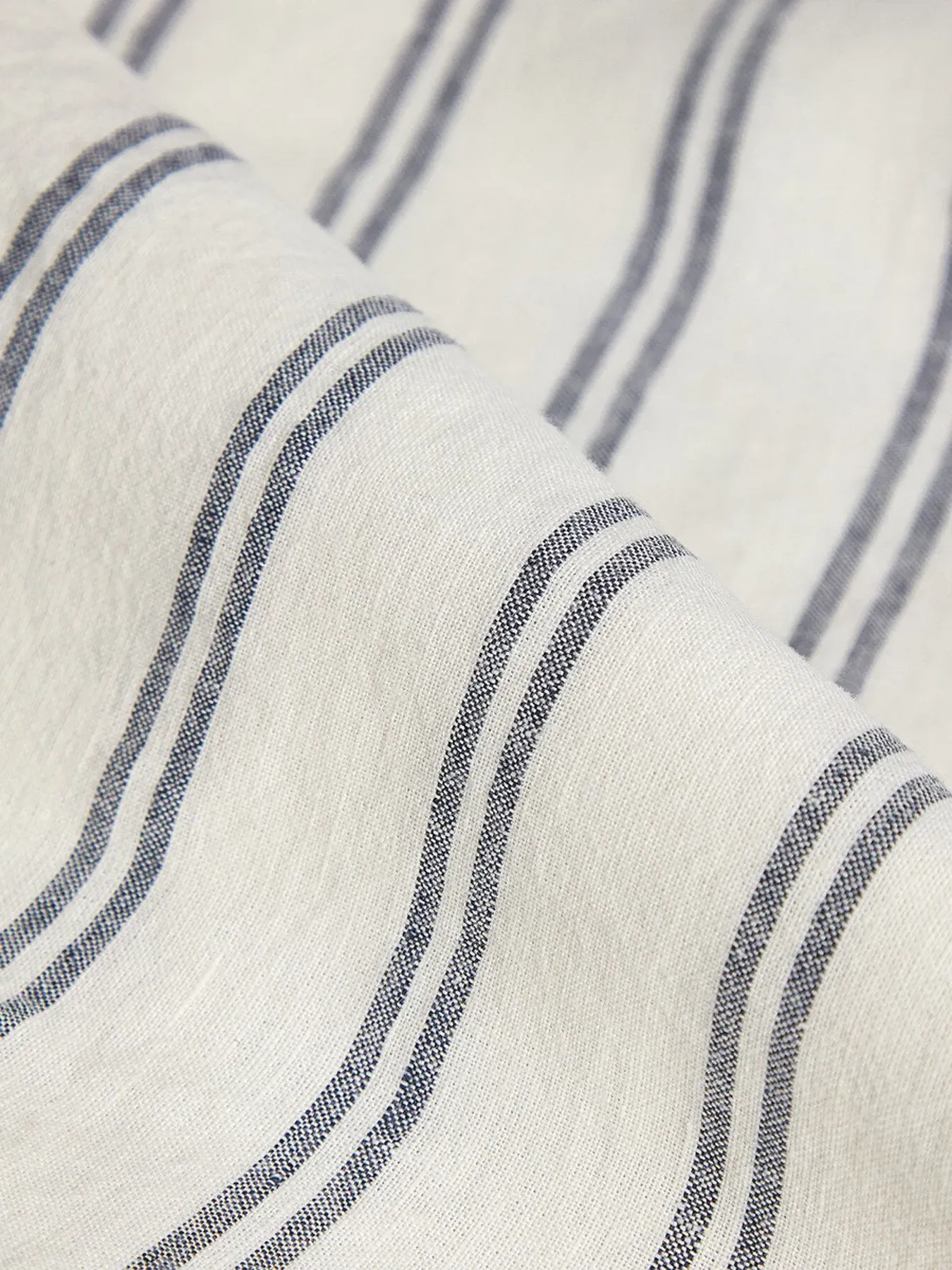 Square Pillowcase Pair Striped - Ivory, Linen