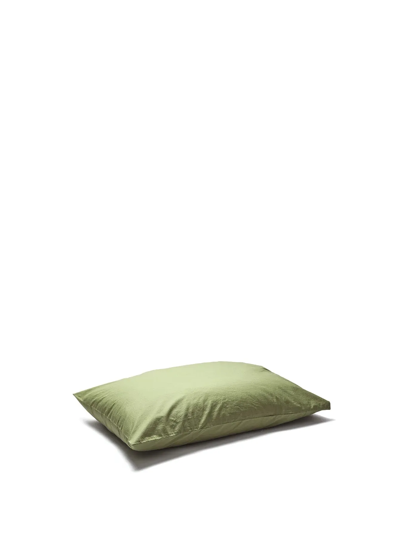 Square Pillowcase Pair Washed Percale - Green, Cotton