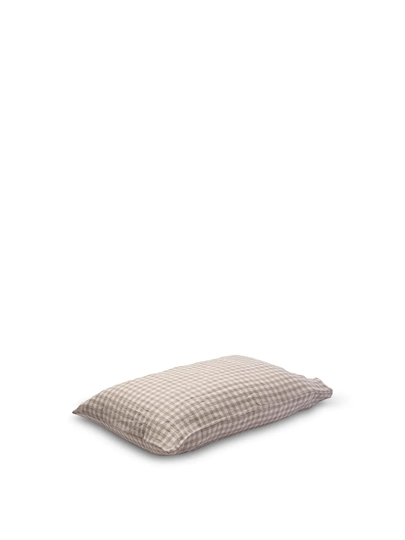 Square Pillowcases Gingham Pattern - Neutral, Linen image