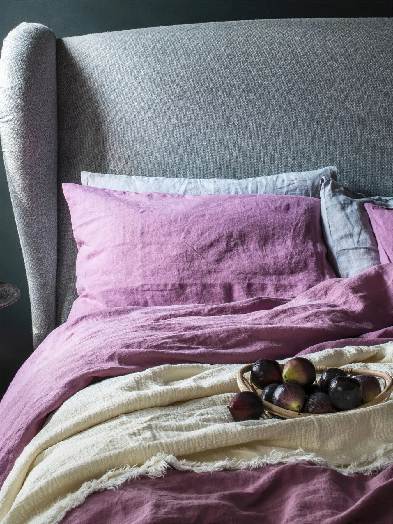 Square Pillowcases Pair - Pink, Linen image