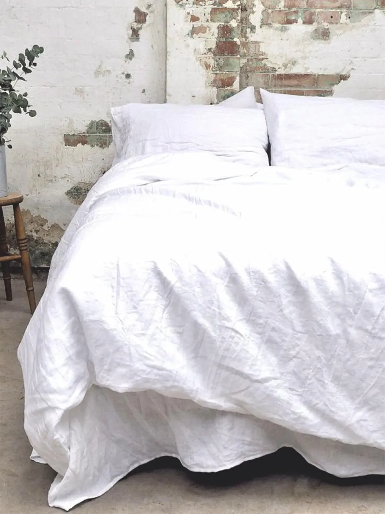 Square Pillowcases Pair Plain - White, Cotton image