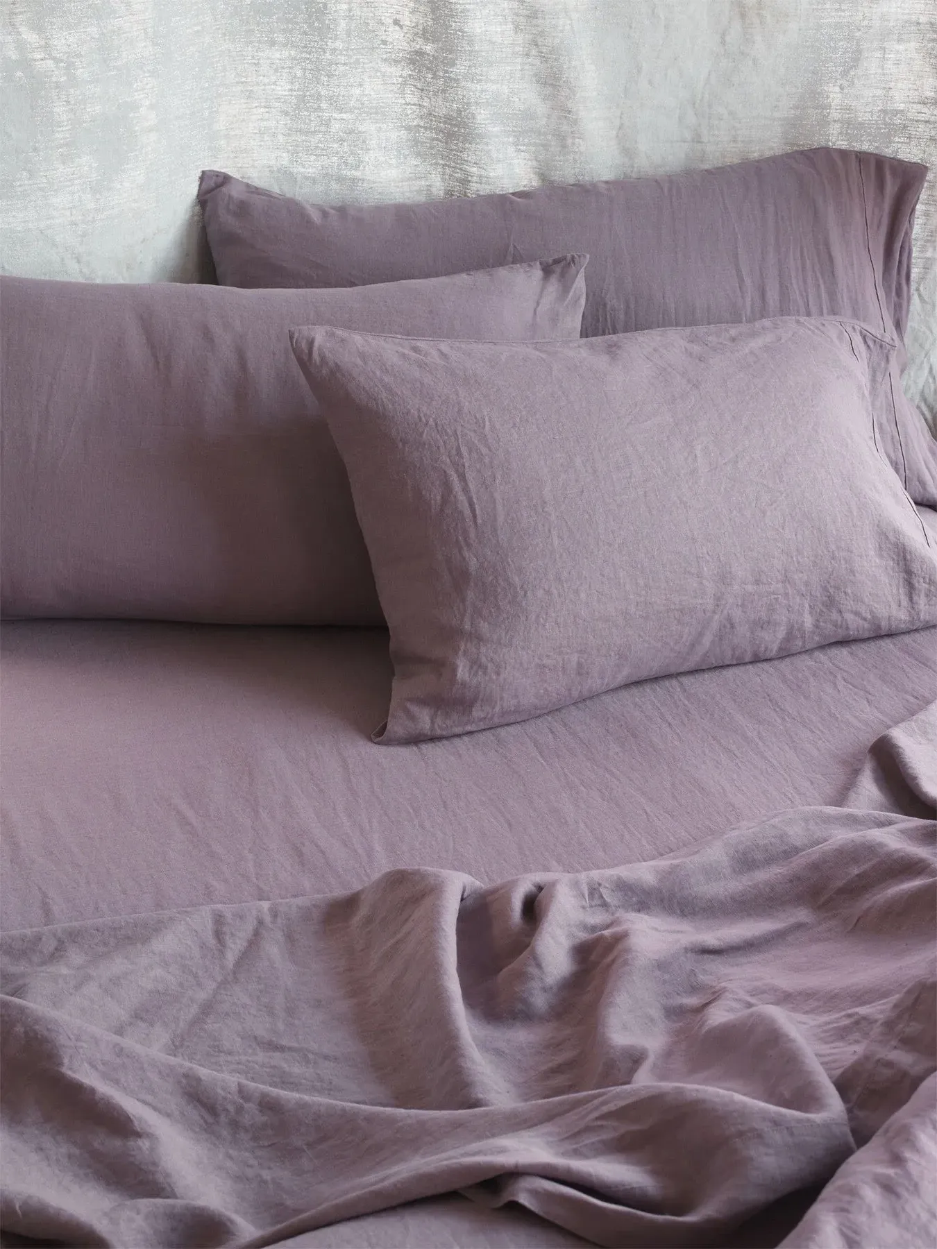 Square Pillowcases Pair - Purple, Linen