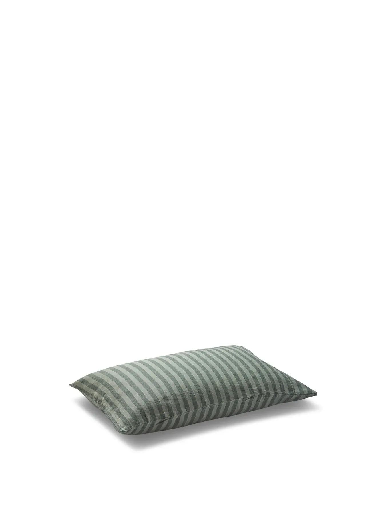 Square Pillowcases Stripe Pattern - Green, Linen image