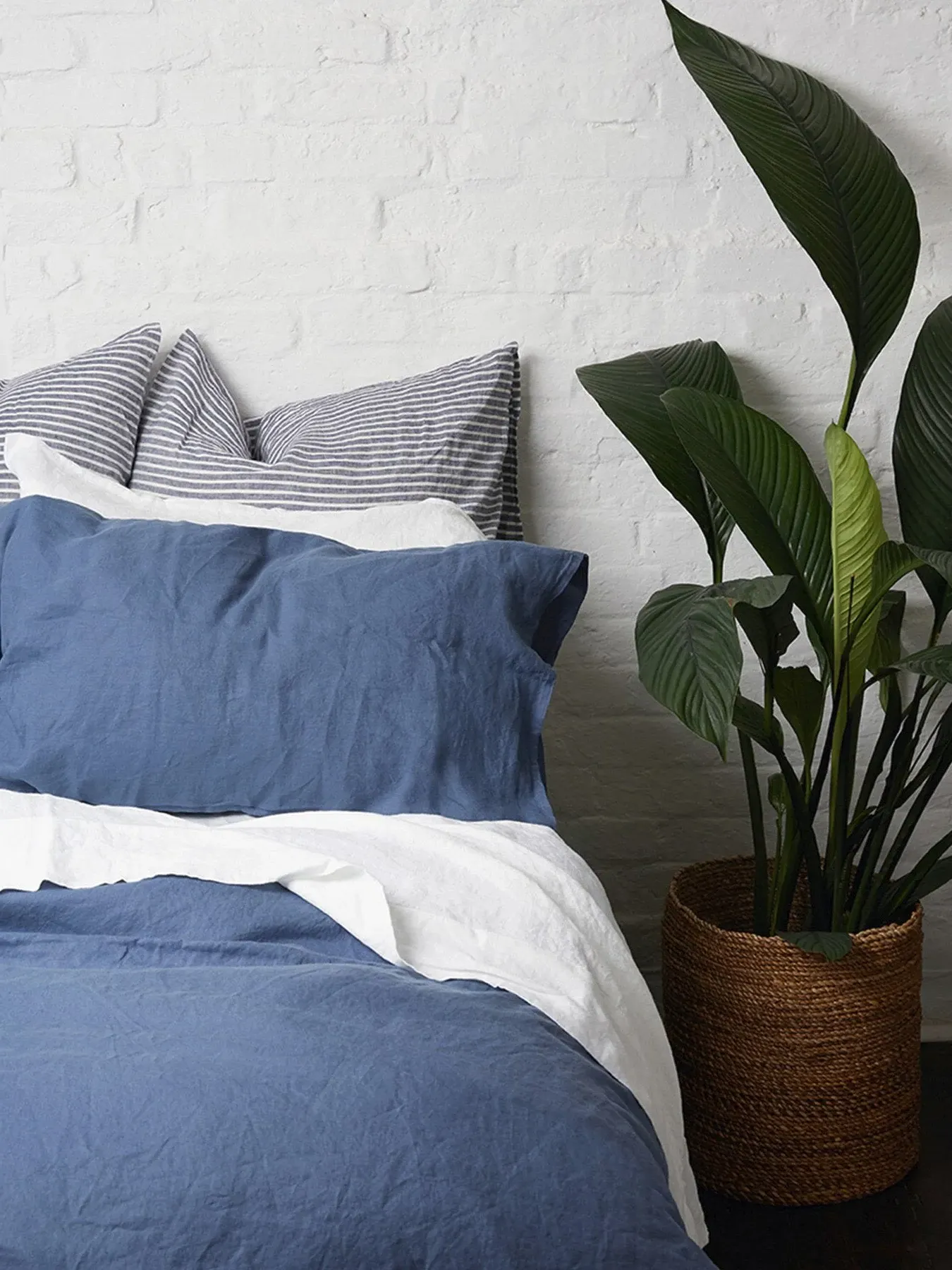 Standard Pillowcase Pair - Blueberry, Linen Blend image