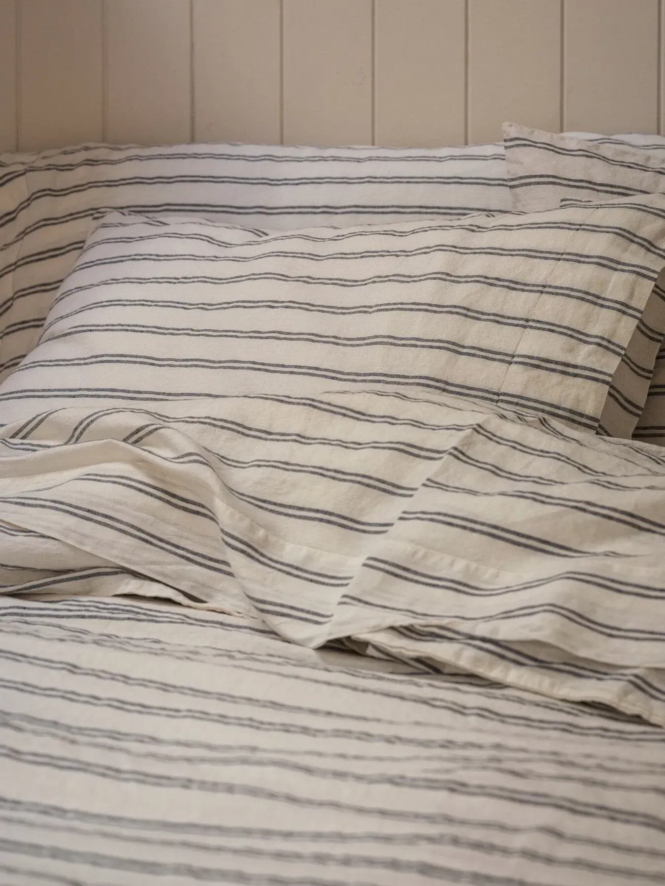 Standard Pillowcase Pair Striped - Ivory, Linen image