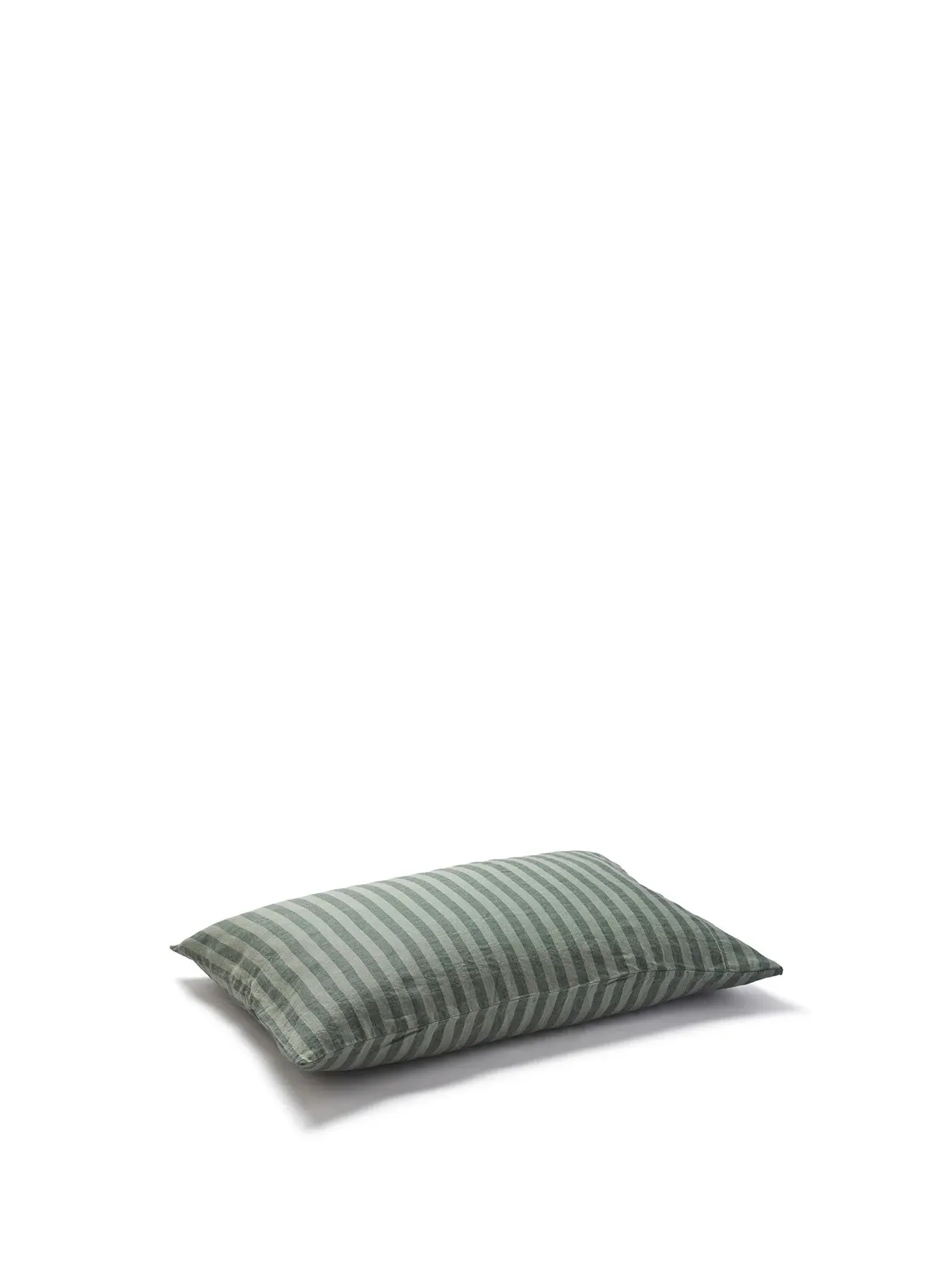 Standard Pillowcase Stripe - Pine Green, Linen