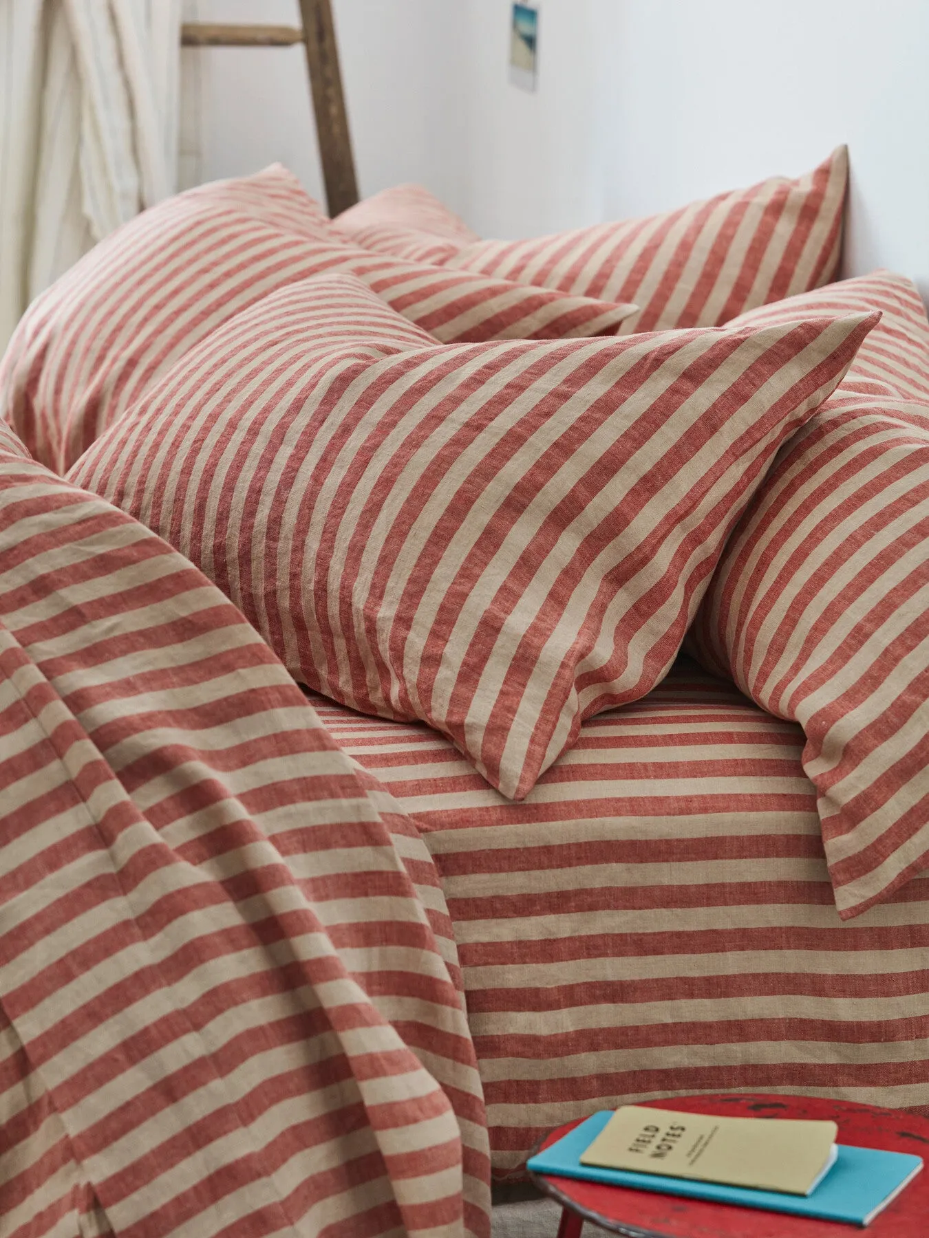 Standard Pillowcases Stripe - Red, Linen Blend image