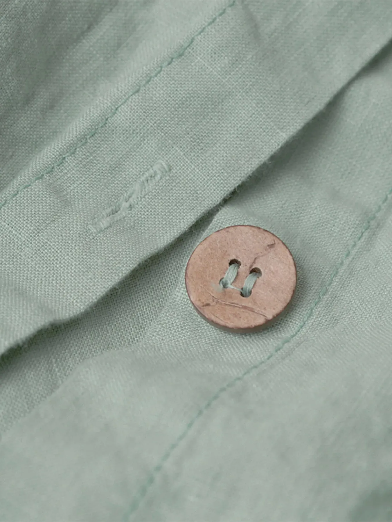 Super King Duvet Cover - Sage Green, Linen Blend