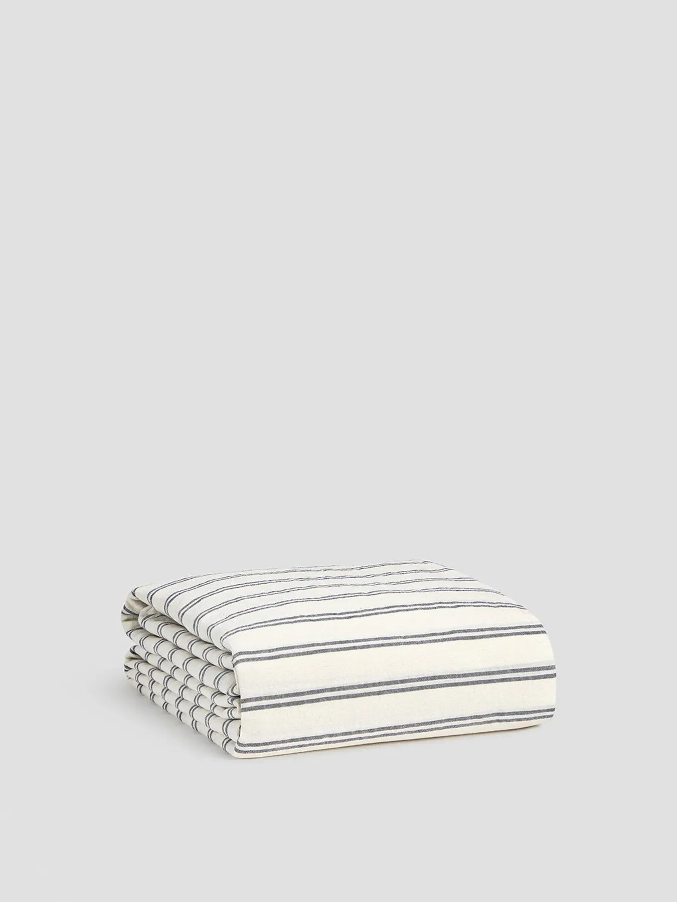 Super King Duvet Cover Stripe - Ivory, Linen