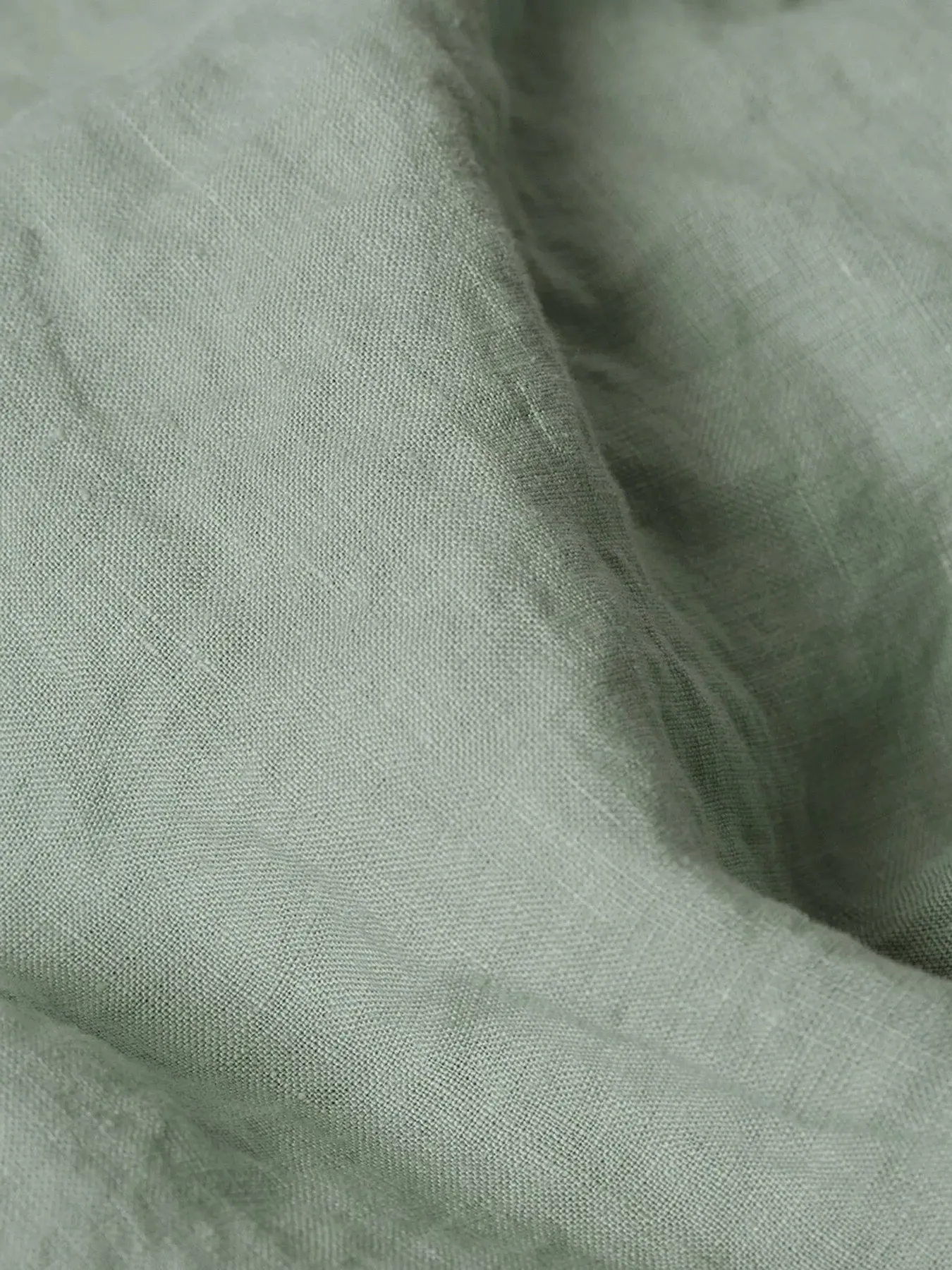 Super King Fitted Sheet - Sage Green, Linen Blend