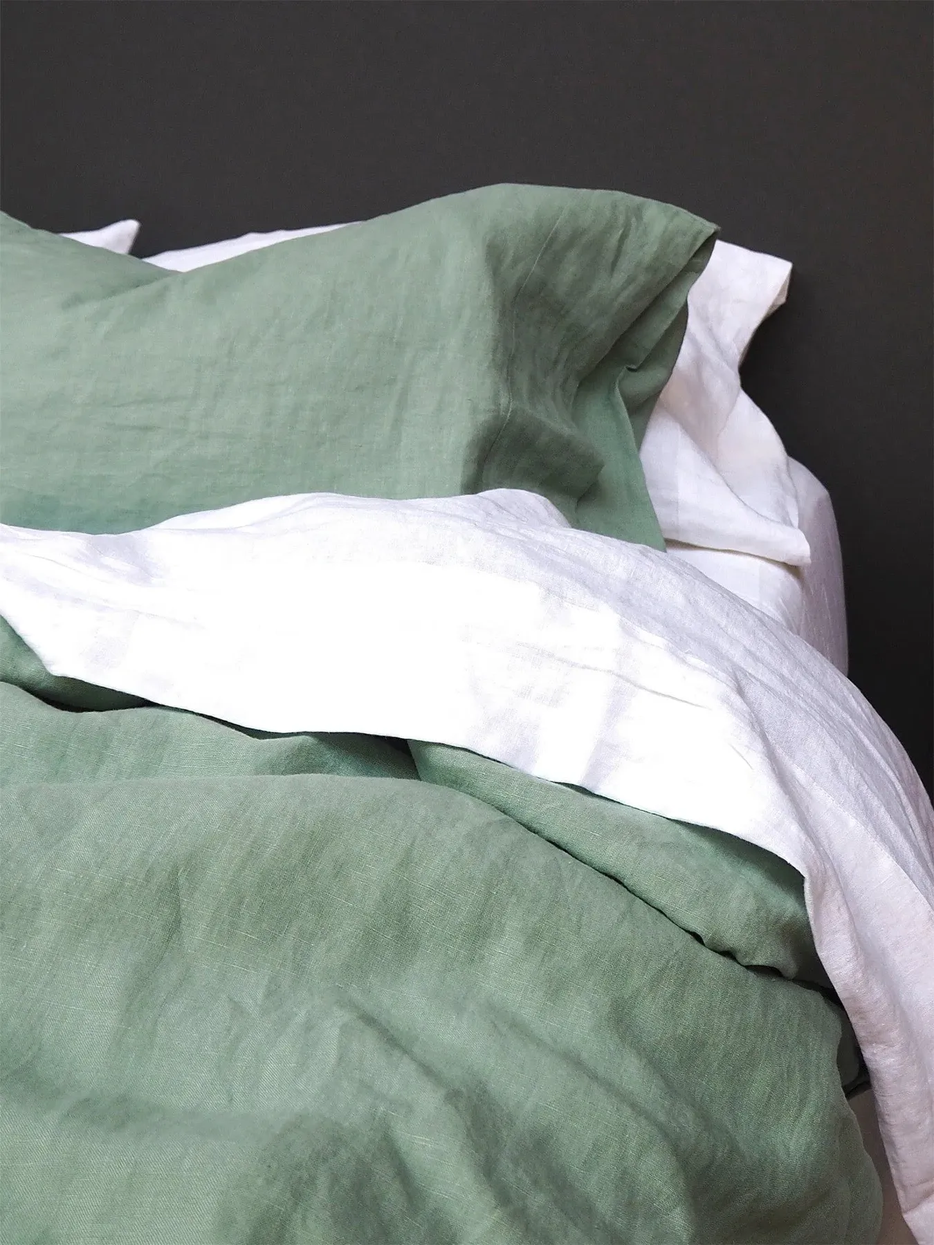 Super King Flat Sheet - Green, Linen image