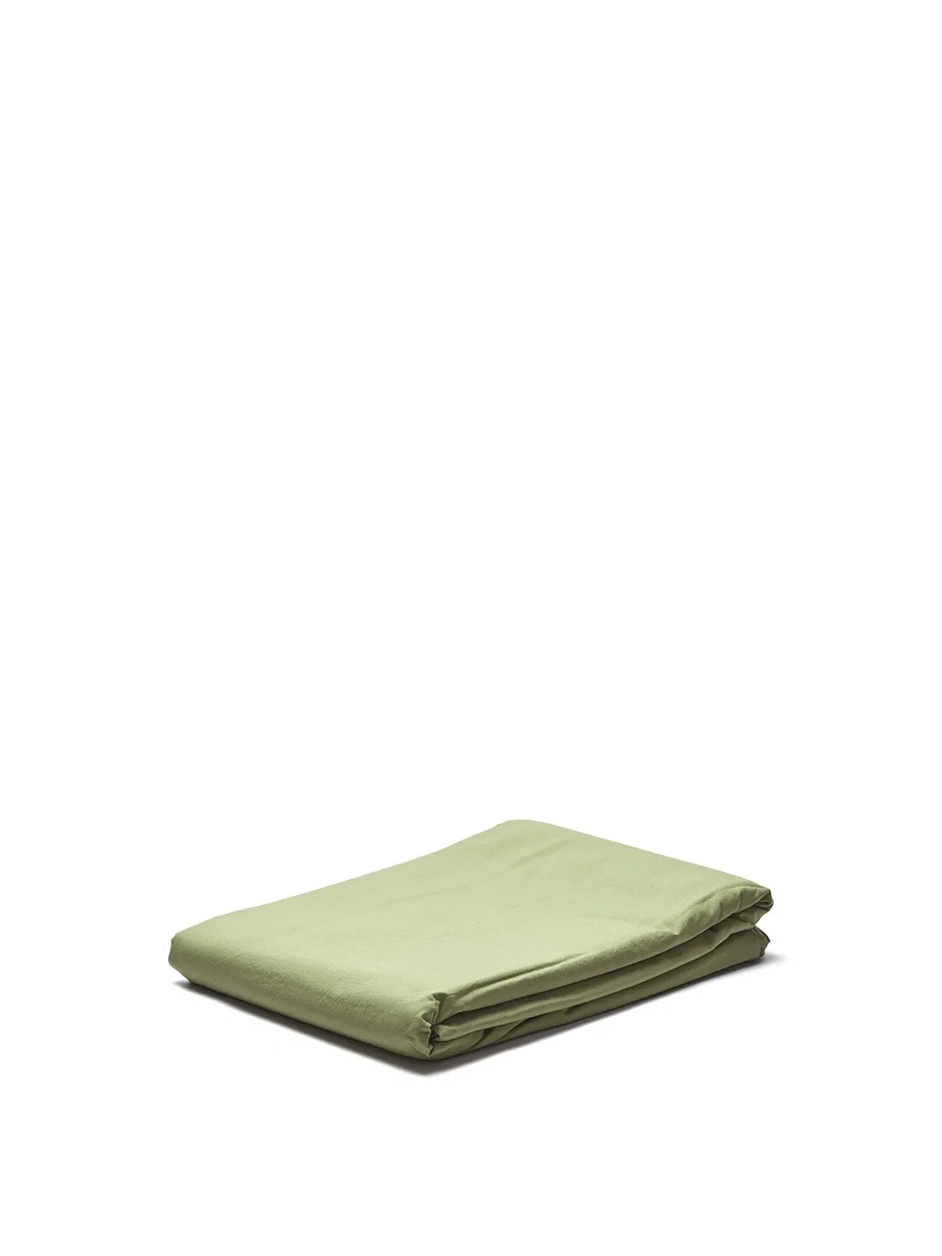 Super King Flat Sheet Washed Percale - Green, Cotton