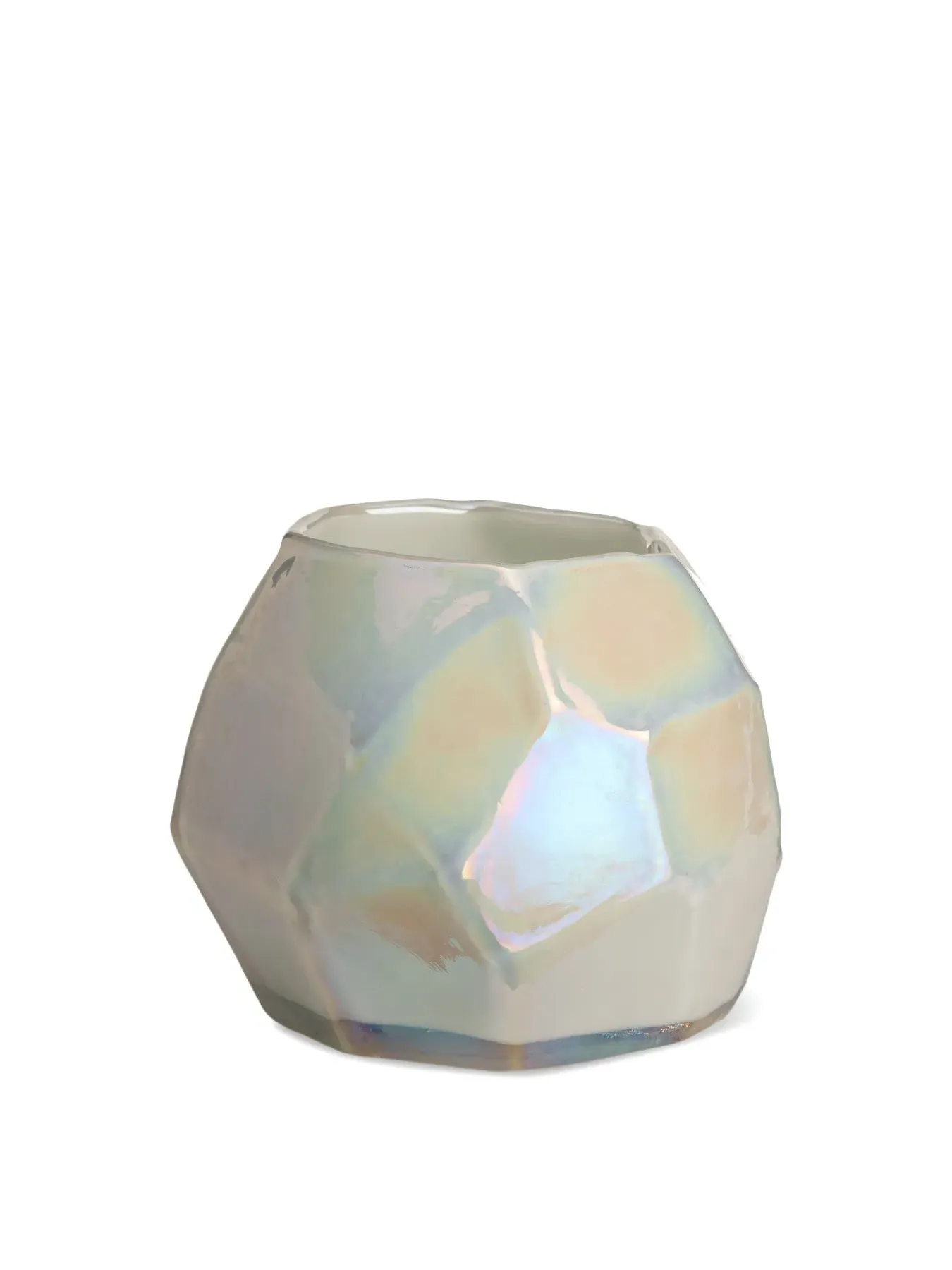 Graphic Luster Candle Holder - White image