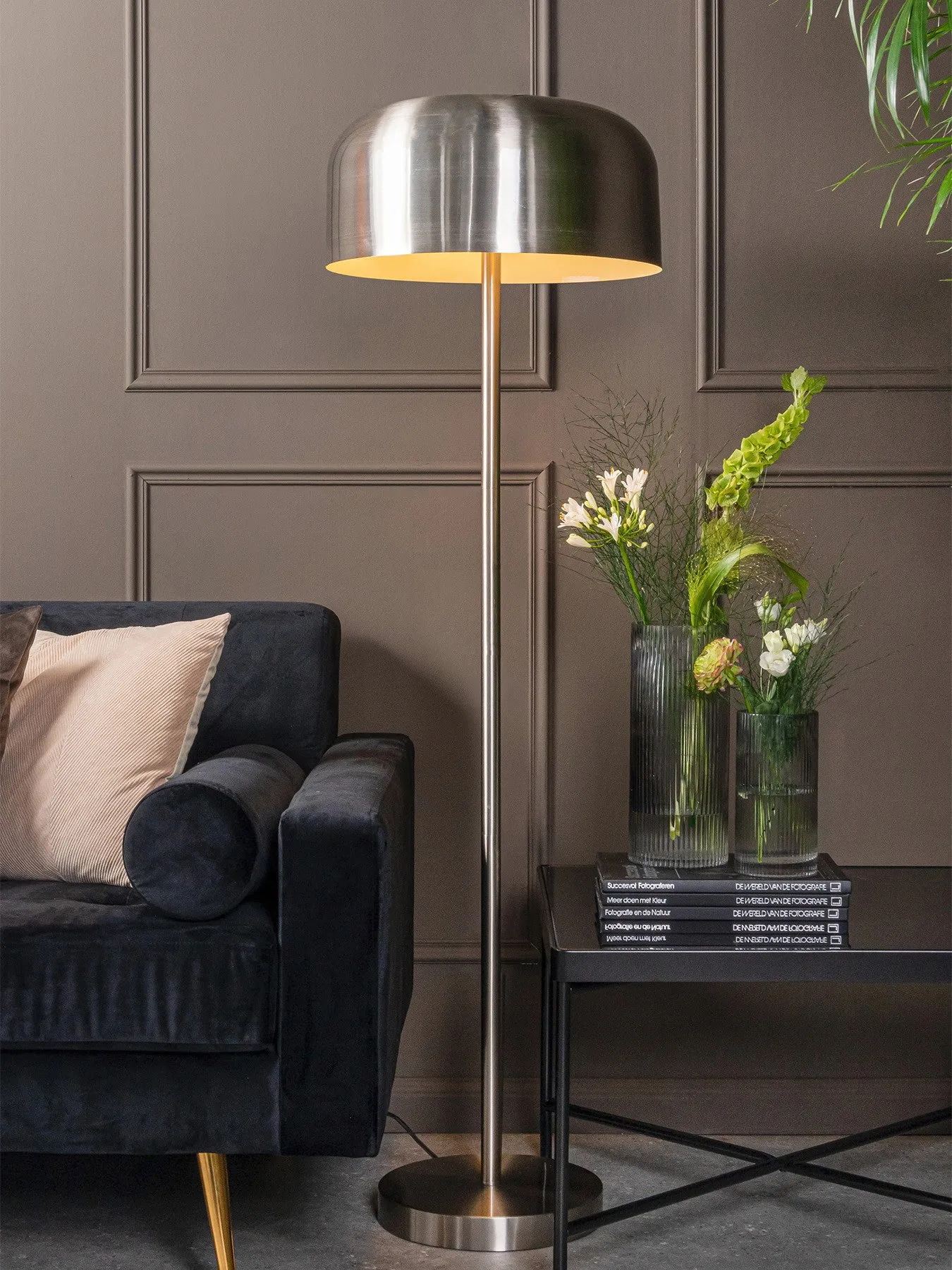 Capa Floor Lamp - Brushed Nickel, Metal