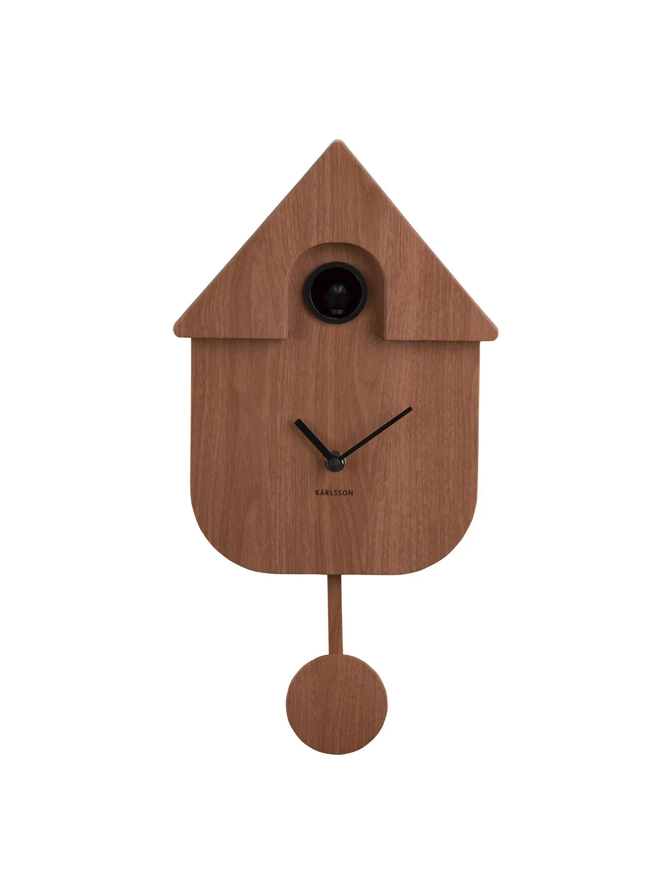 Modern Cuckoo Wall Clock - Dark Wood