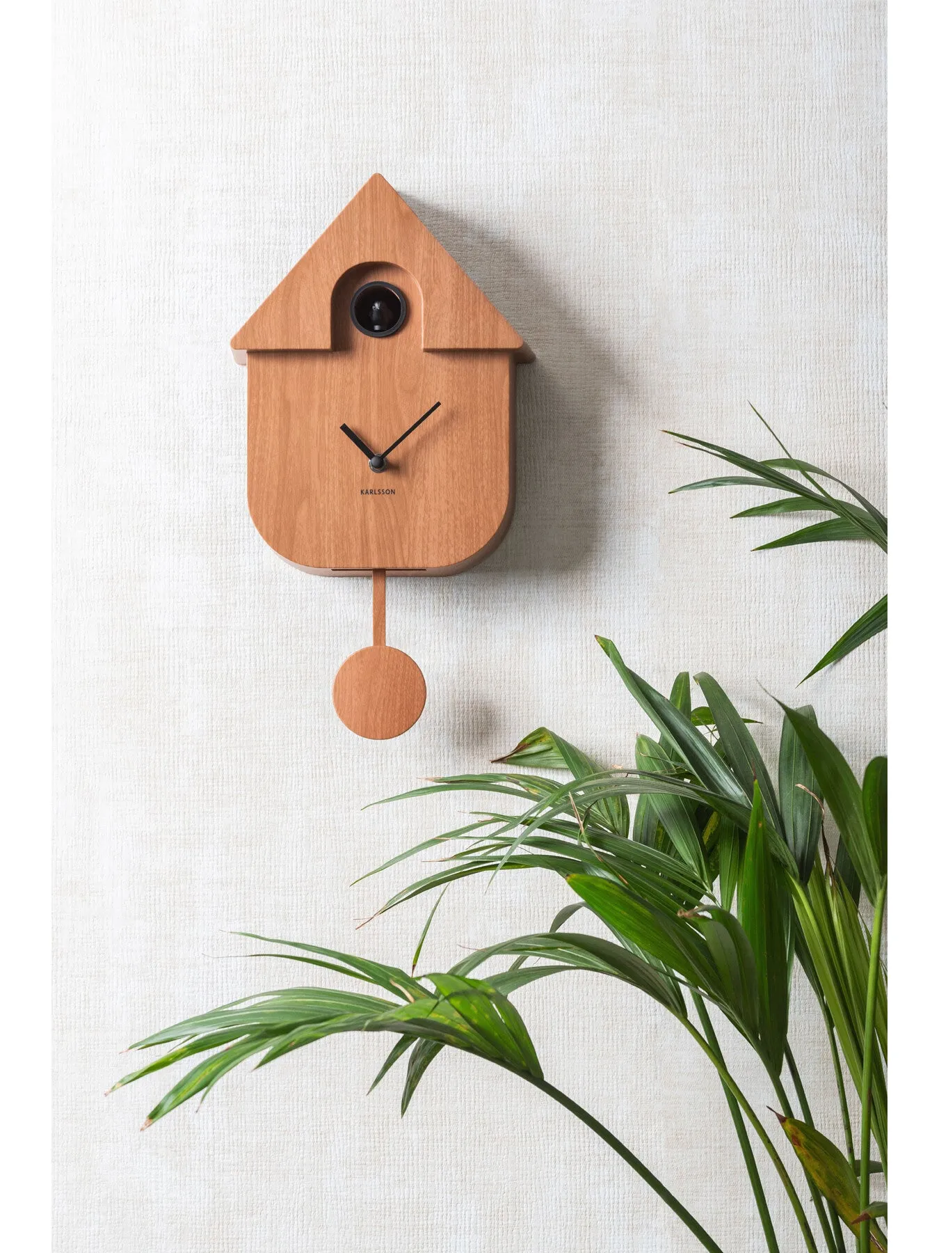 Modern Cuckoo Wall Clock - Dark Wood