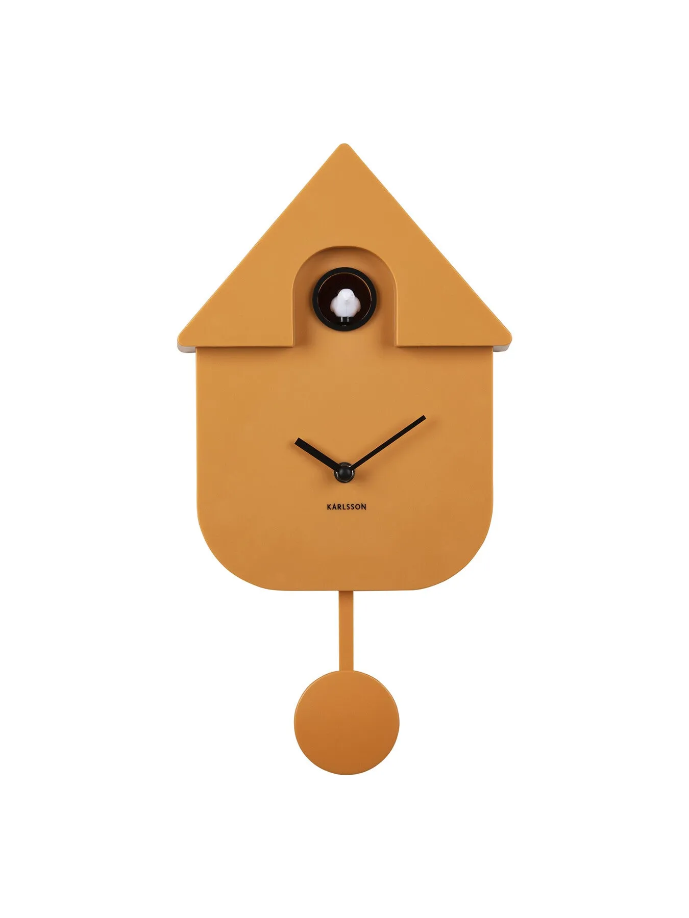Modern Cuckoo Wall Clock - Ochre Yellow