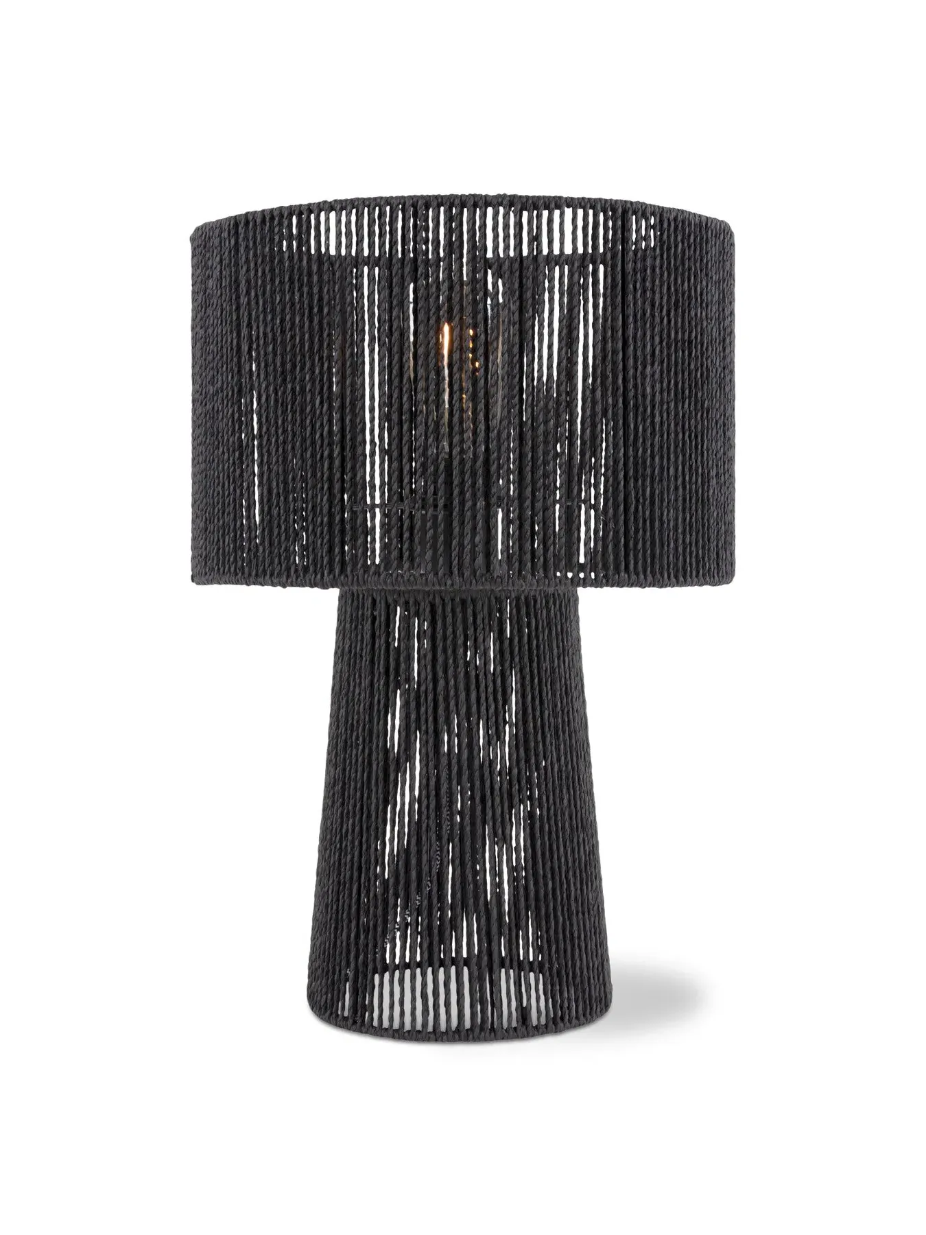 Table Lamp with Woven Design - Black, Paper Rope image