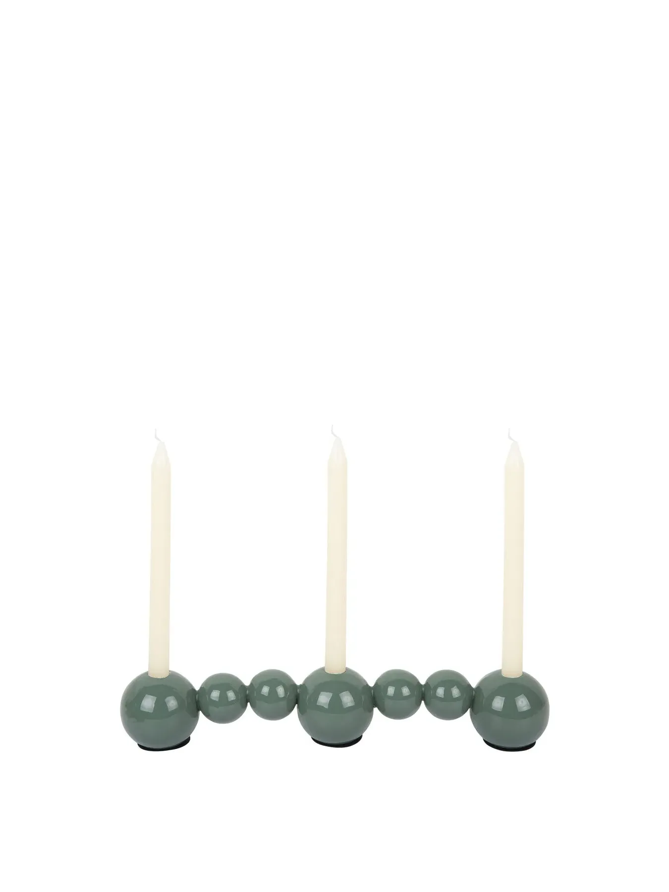 Tall Candle Holder with Bubble Design - Green