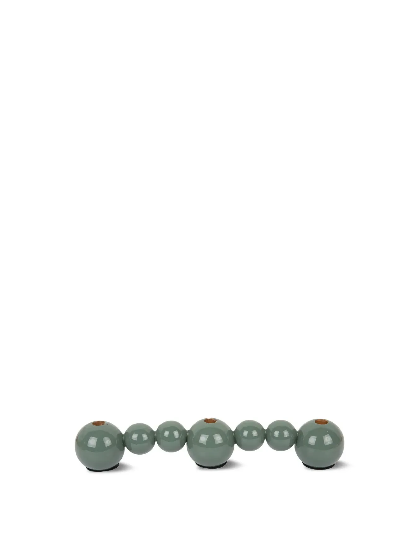 Tall Candle Holder with Bubble Design - Green image