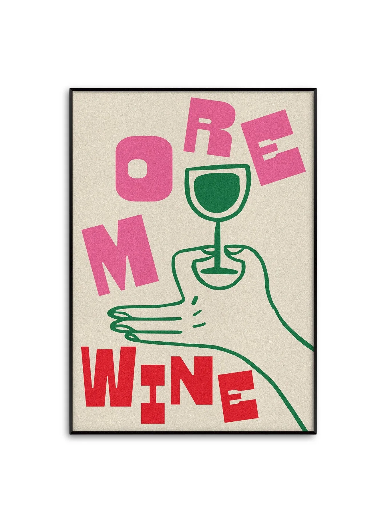 A2 Art Print Wine Typography - Multicolor image