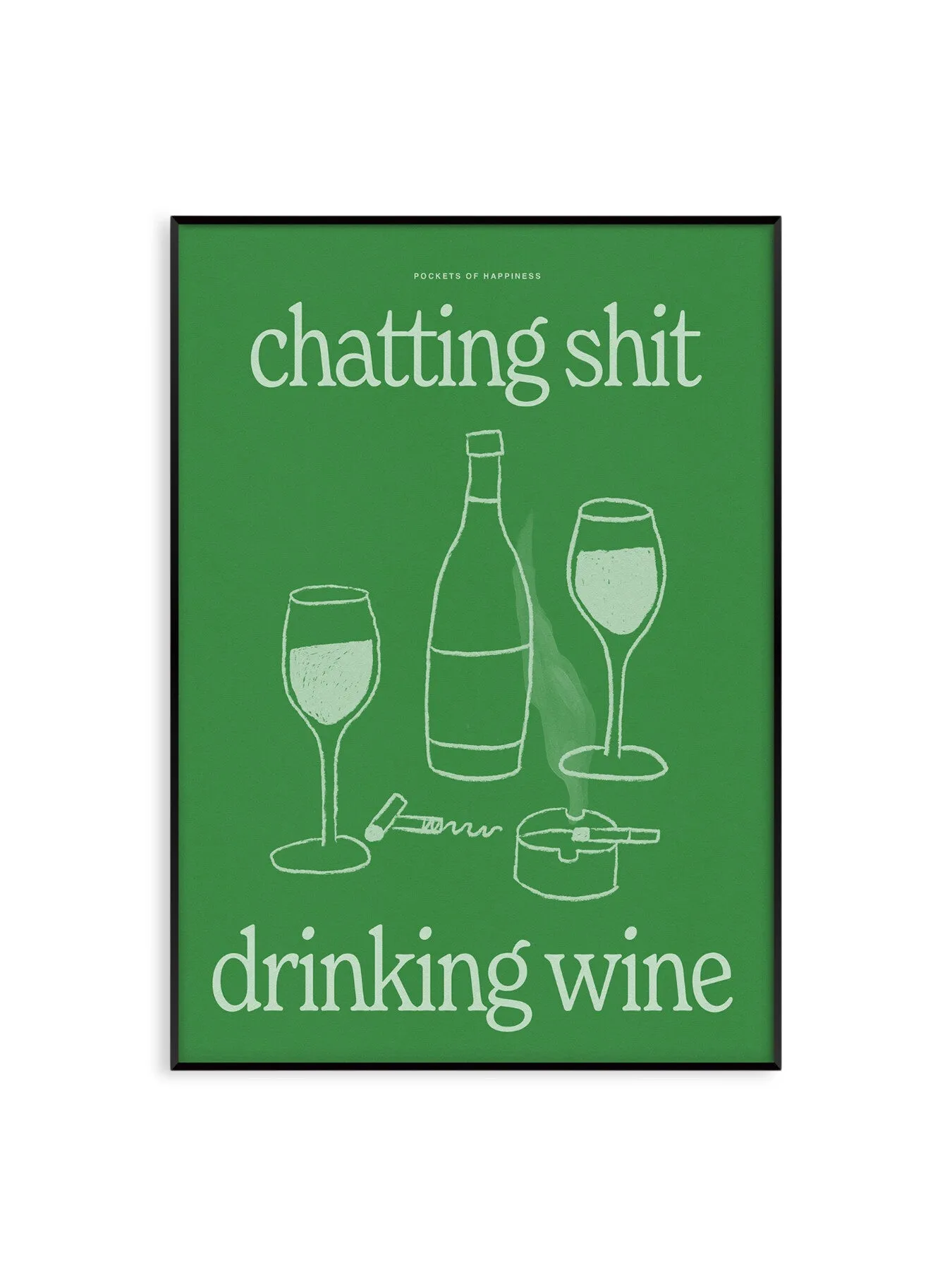 A3 Wall Print Chatting Quote - Green image