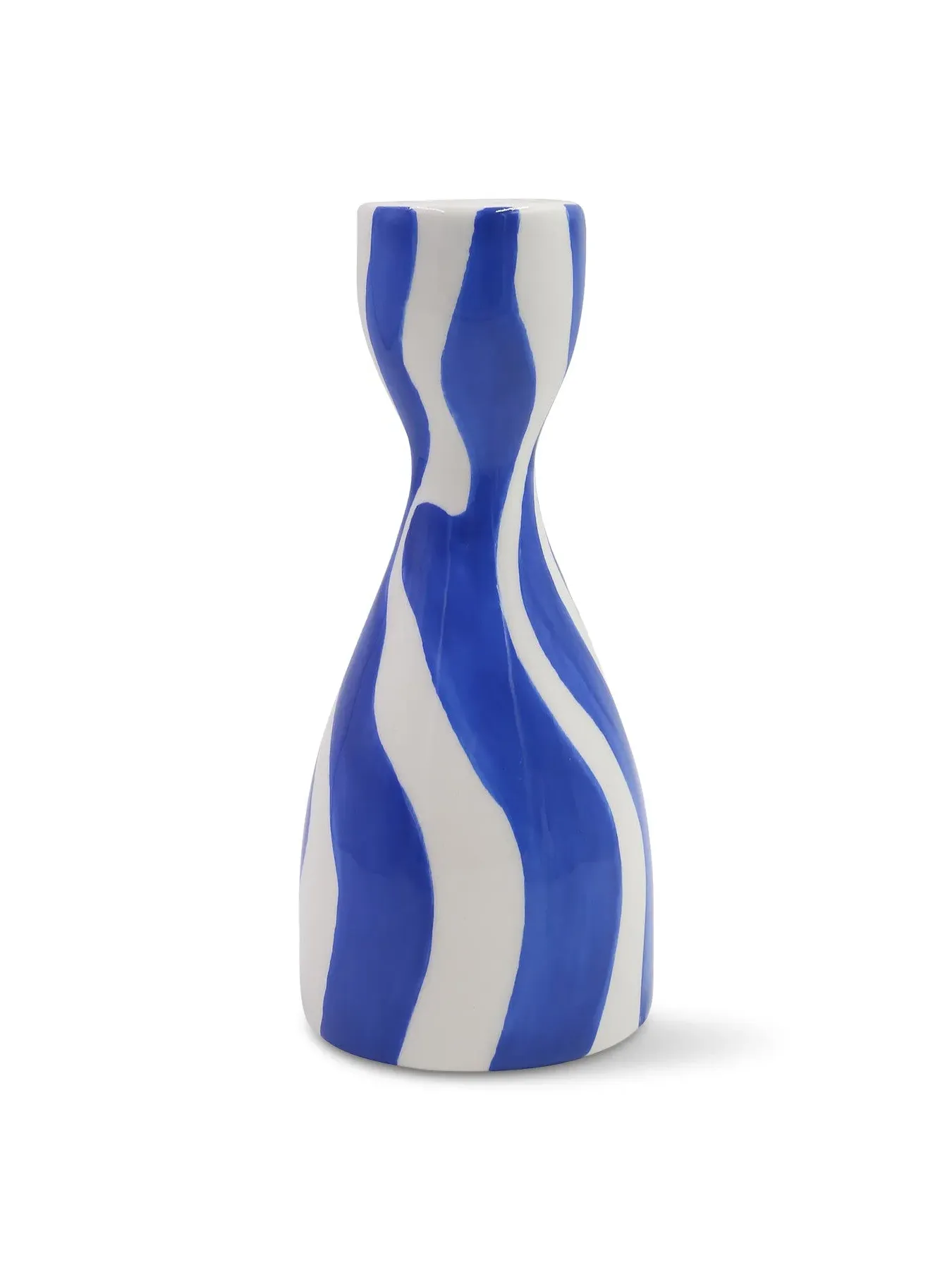 16cm Candle Holder Hand-Painted - Bold Blue image
