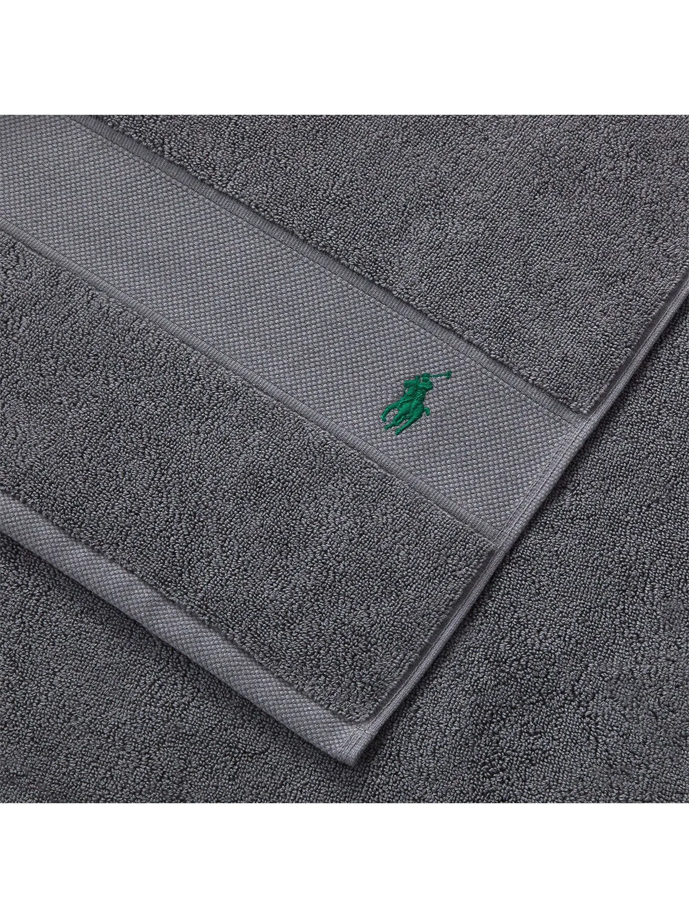 Bath Sheet with Embroidered Logo - Heather, Cotton