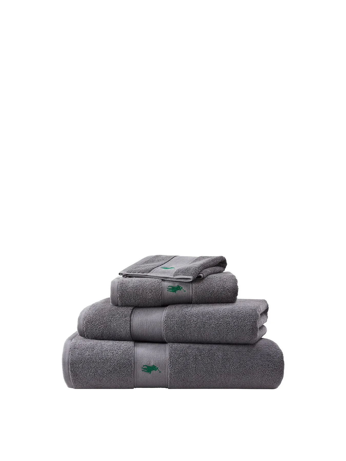 Bath Sheet with Embroidered Logo - Heather, Cotton