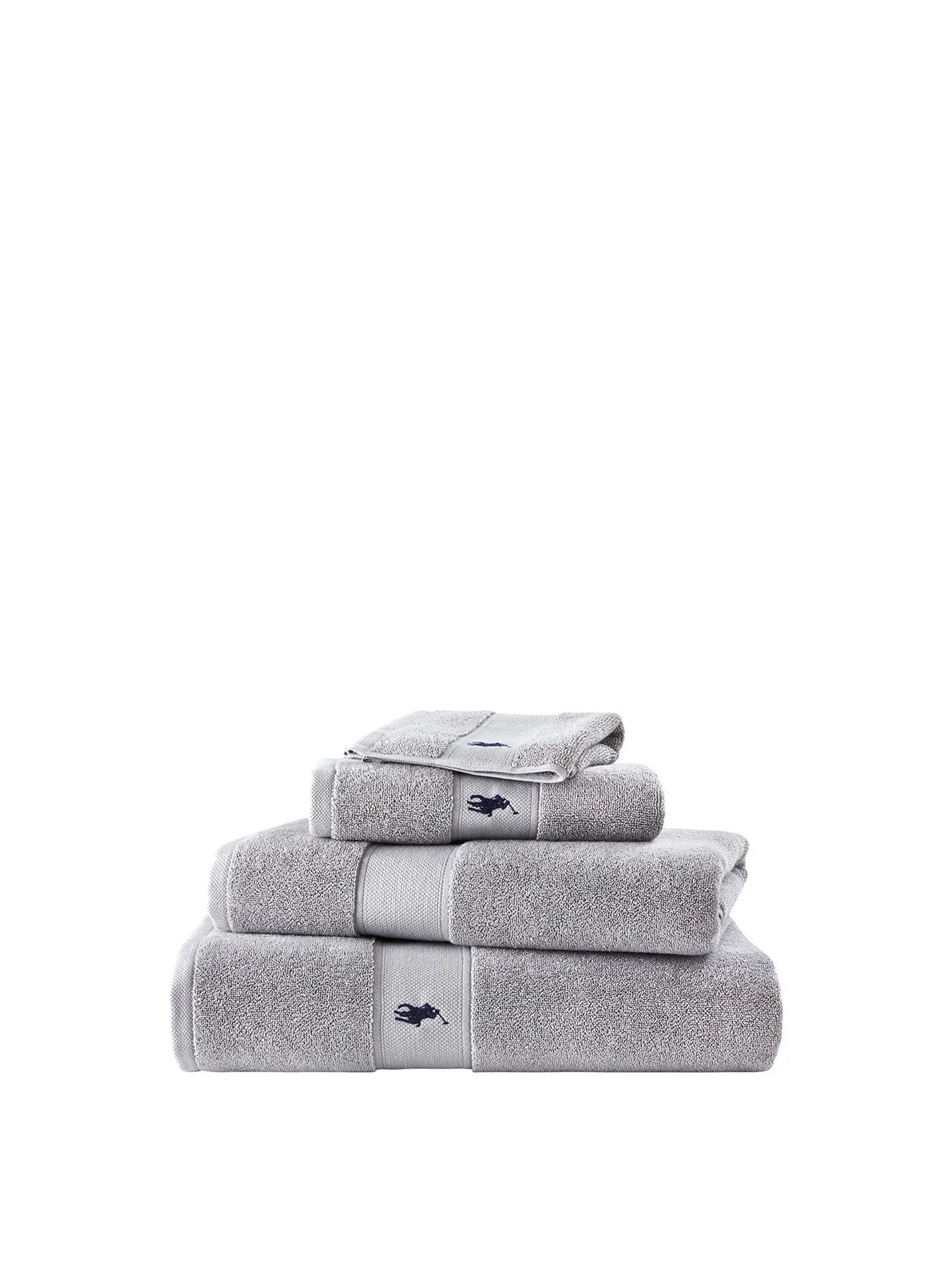 Bath Sheet with Polo Player Design - Grey