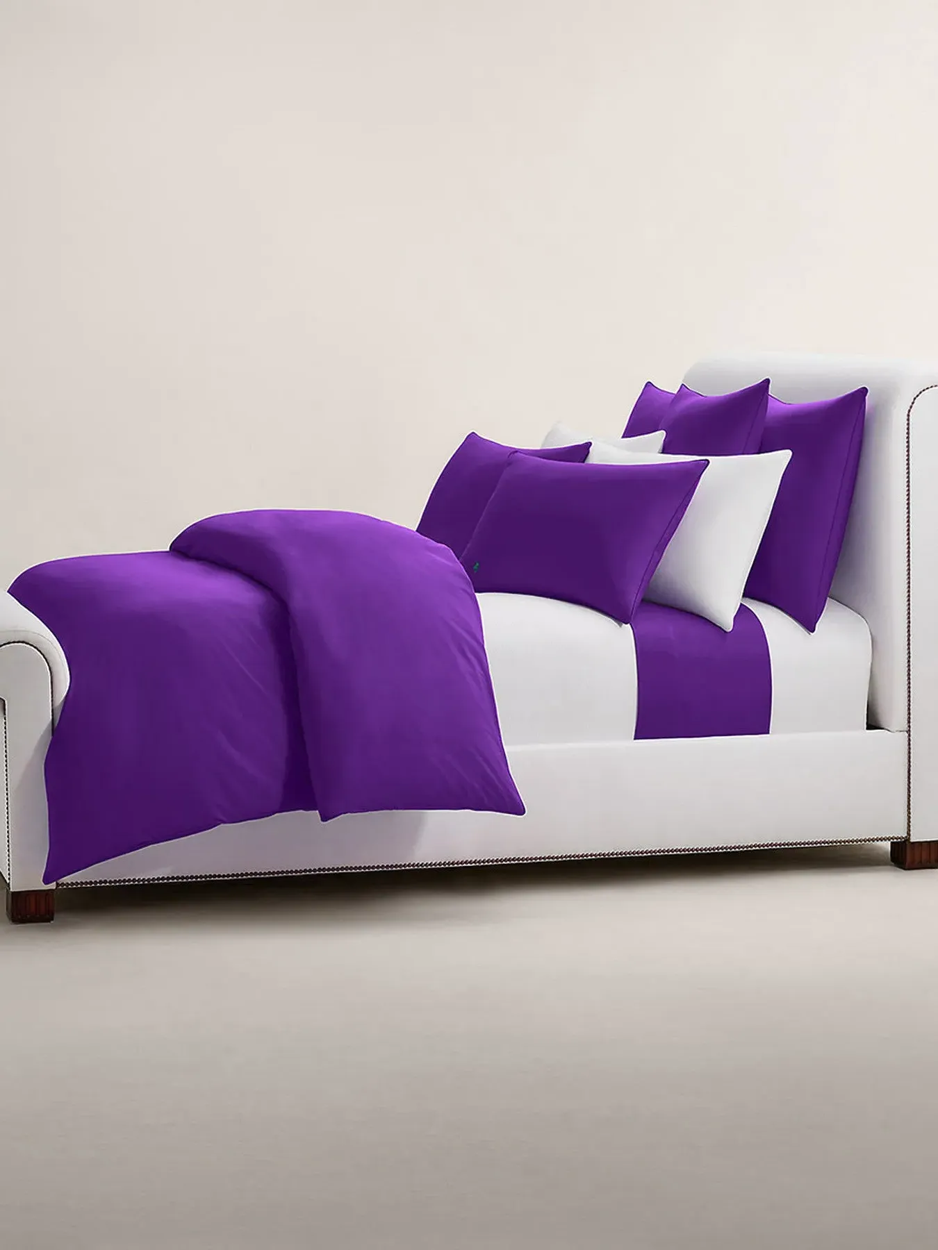 Double Duvet Cover Set - Purple, Cotton