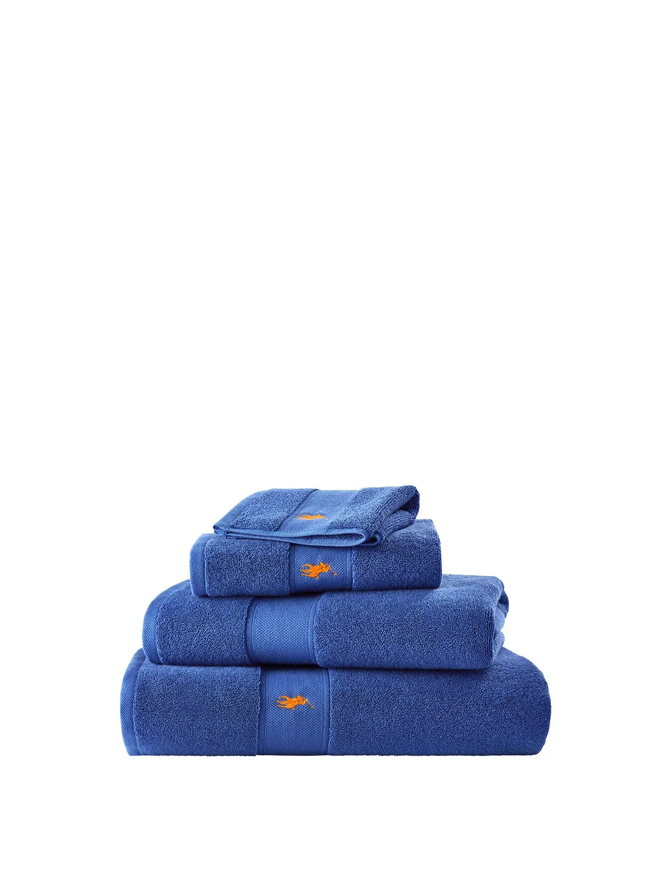Face Cloth with Embroidered Logo - Blue, Cotton