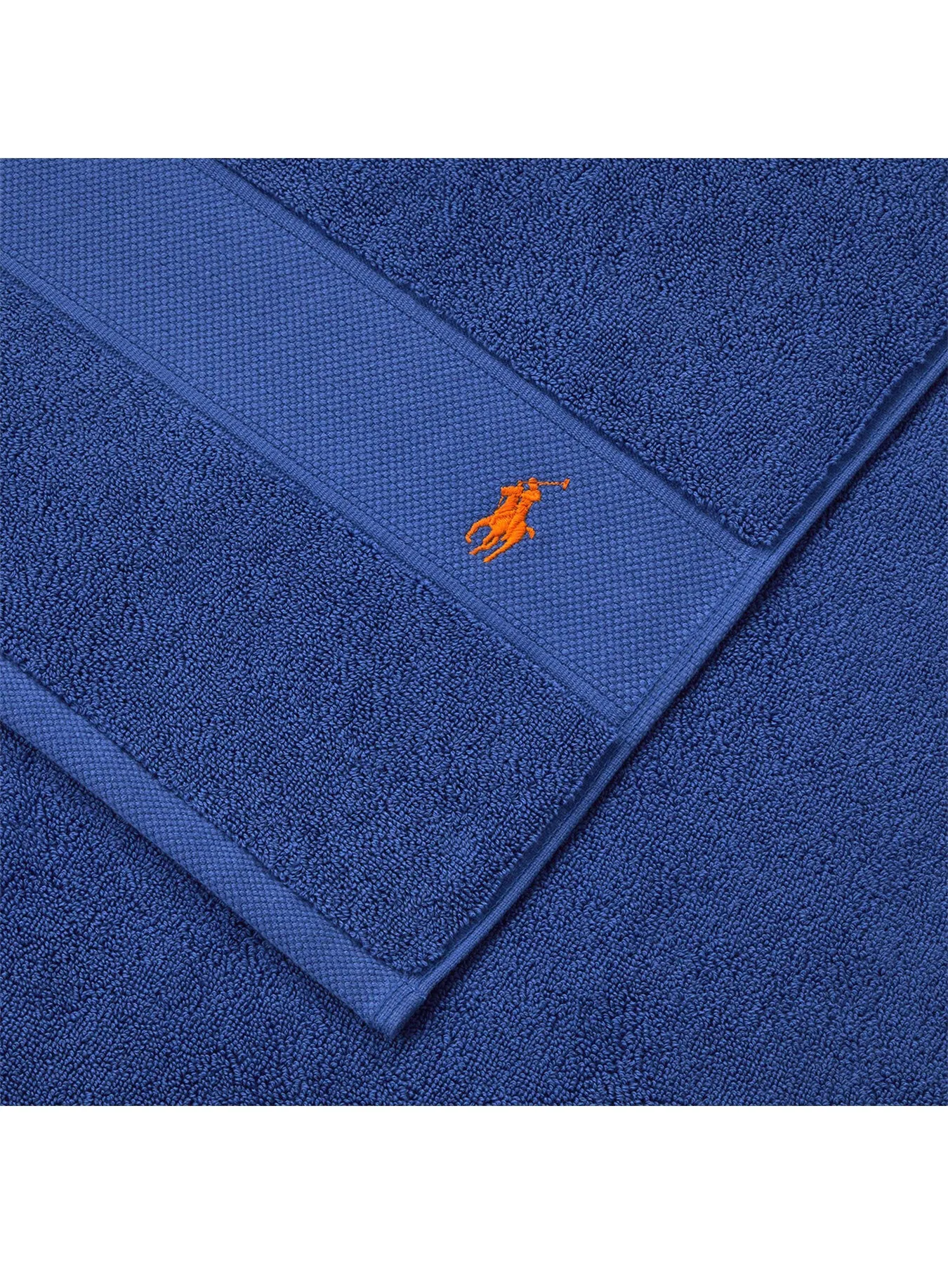 Face Cloth with Embroidered Logo - Blue, Cotton
