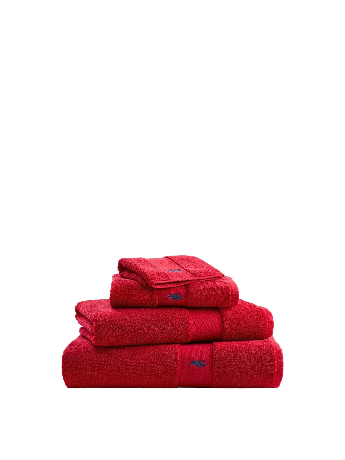 Face Cloth with Embroidered Logo - Red