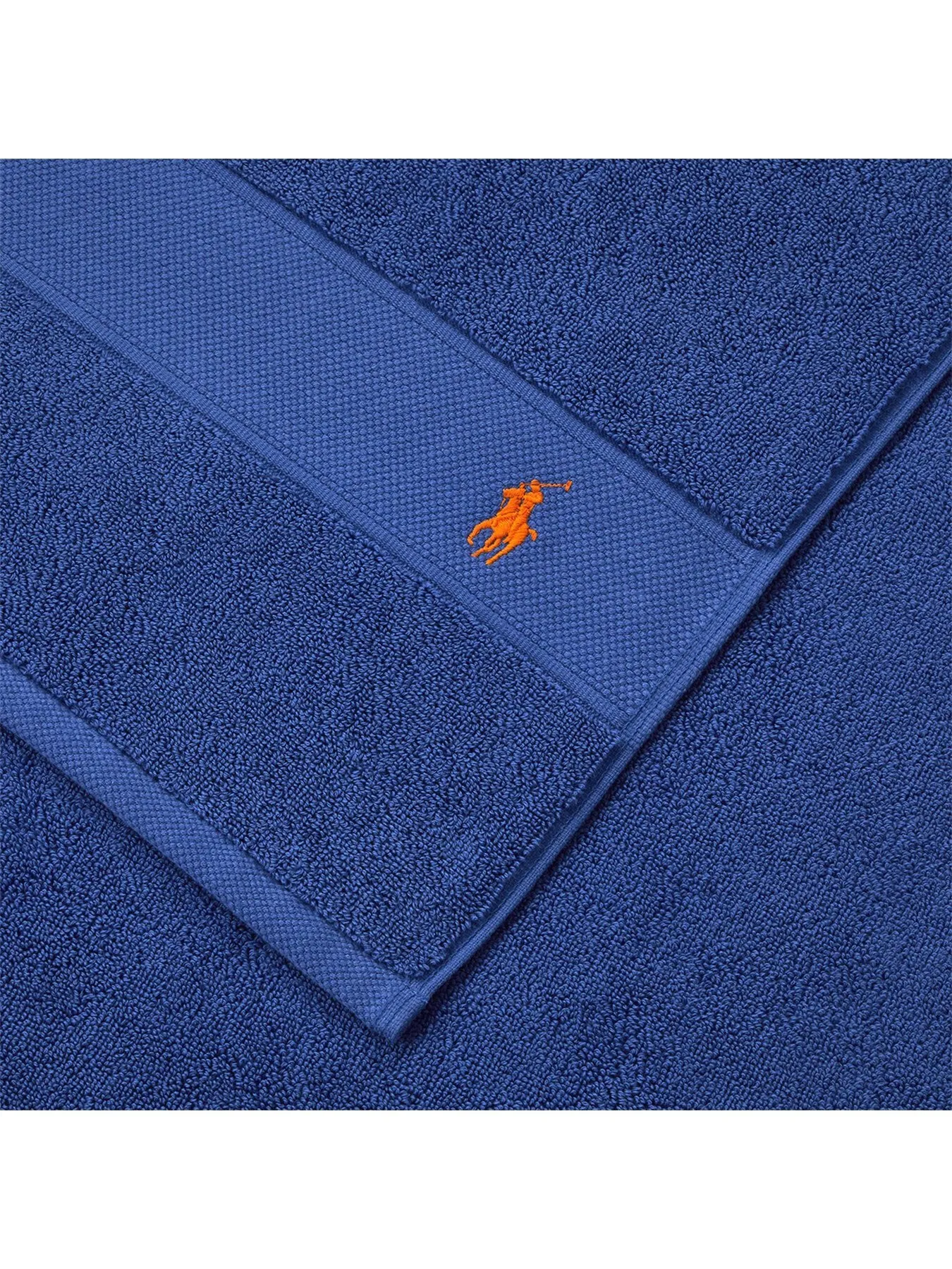 Guest Towel with Embroidered Logo - Iris Blue