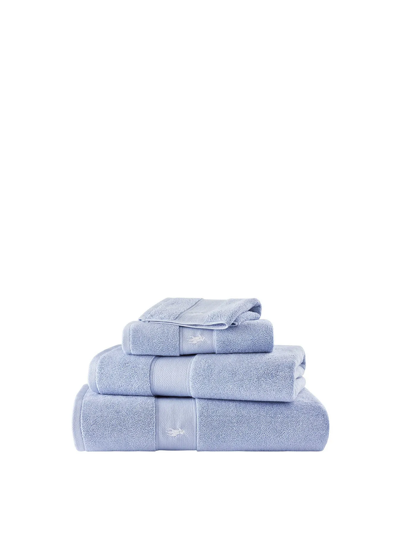 Guest Towel with Embroidery - Blue, Cotton