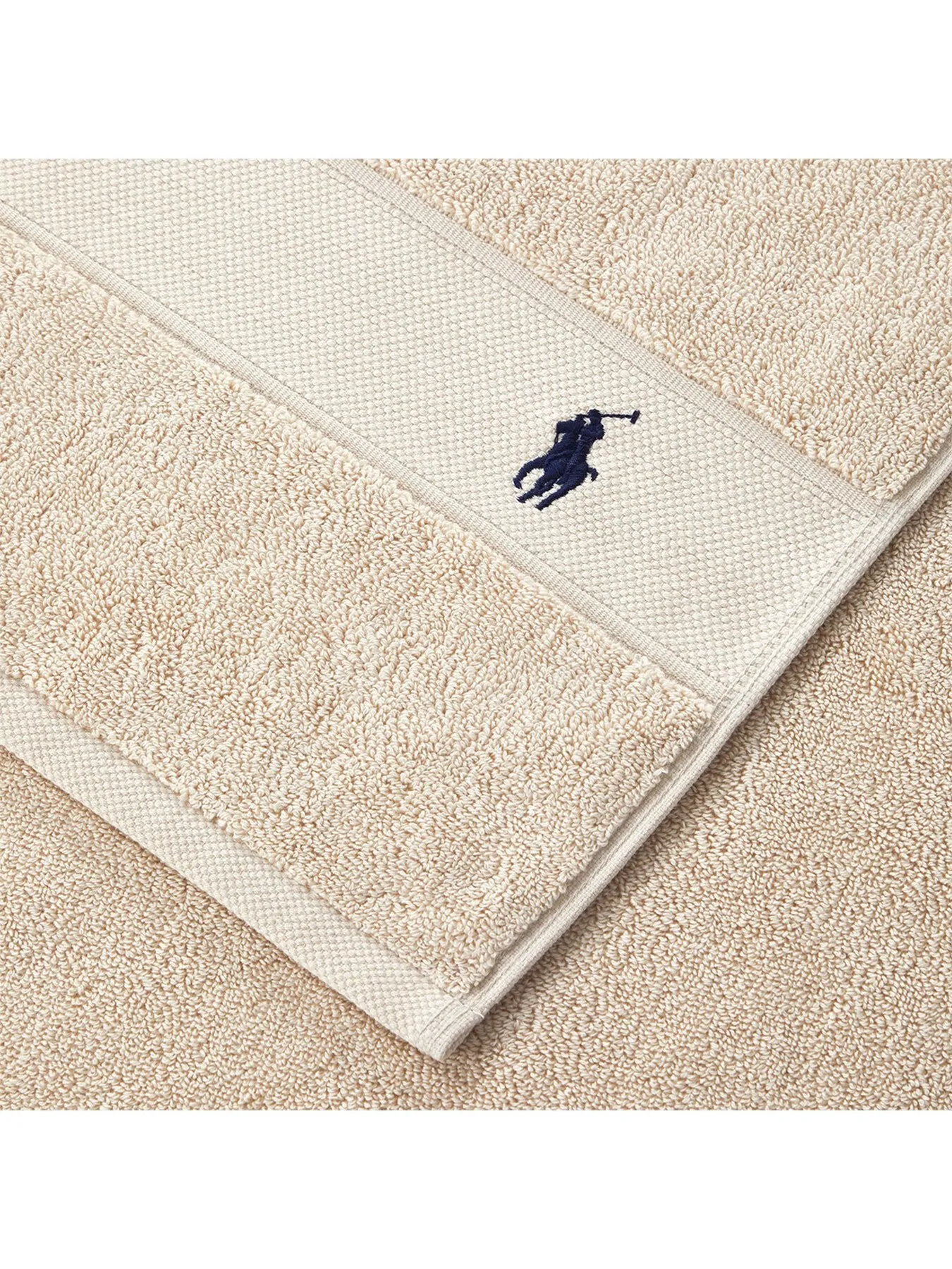 Hand Towel with Embroidered Logo - Pale Oak