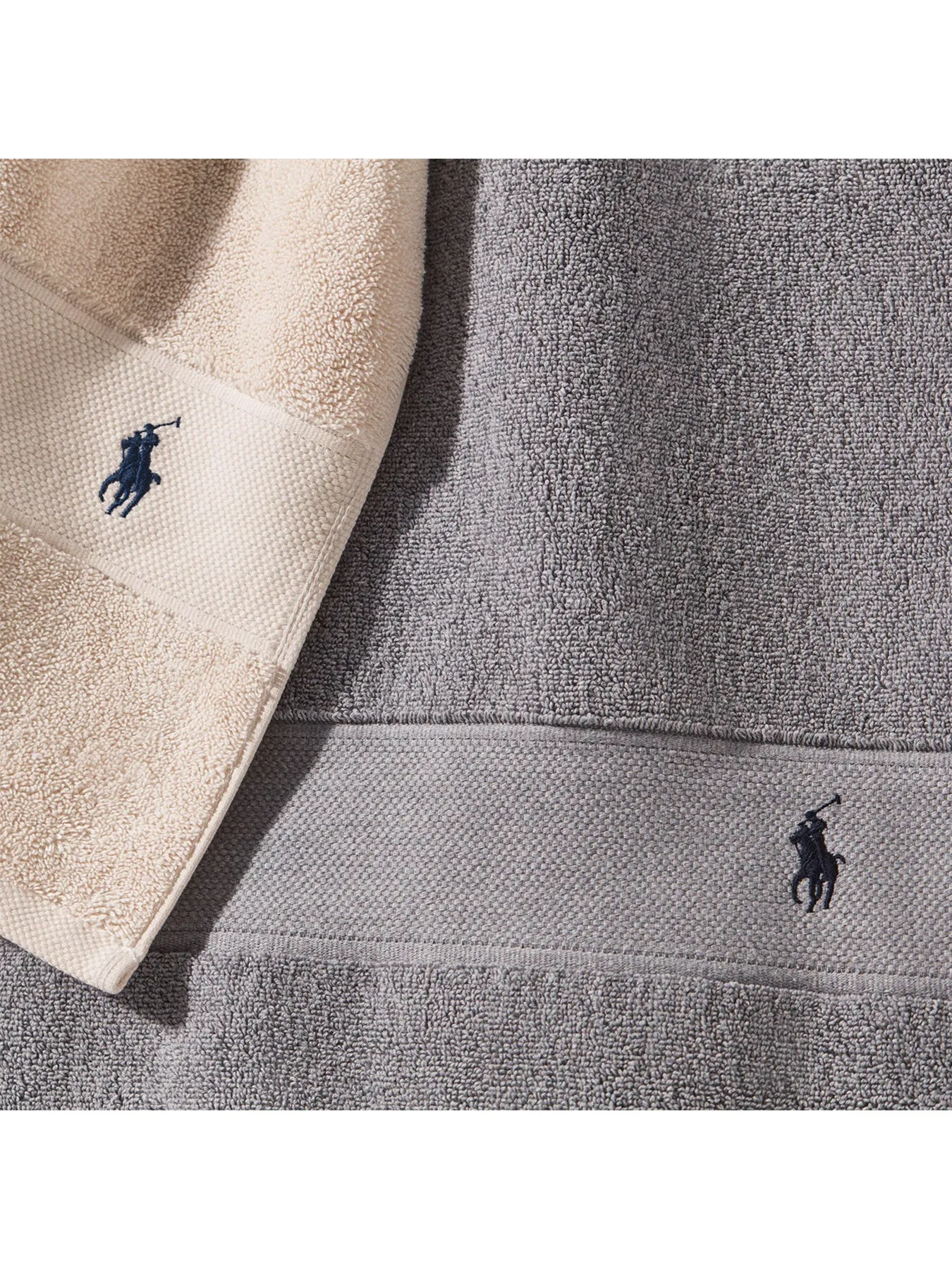 Hand Towel with Embroidered Logo - Pale Oak
