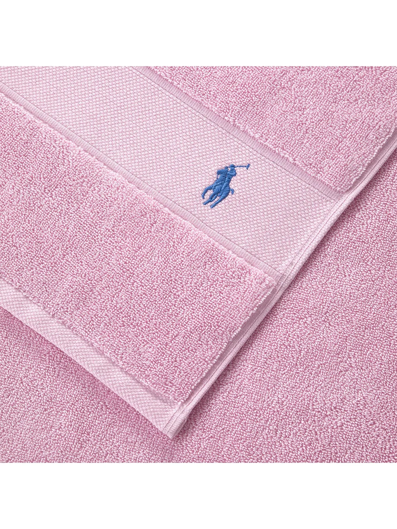Hand Towel with Embroidered Logo - Pink, Cotton